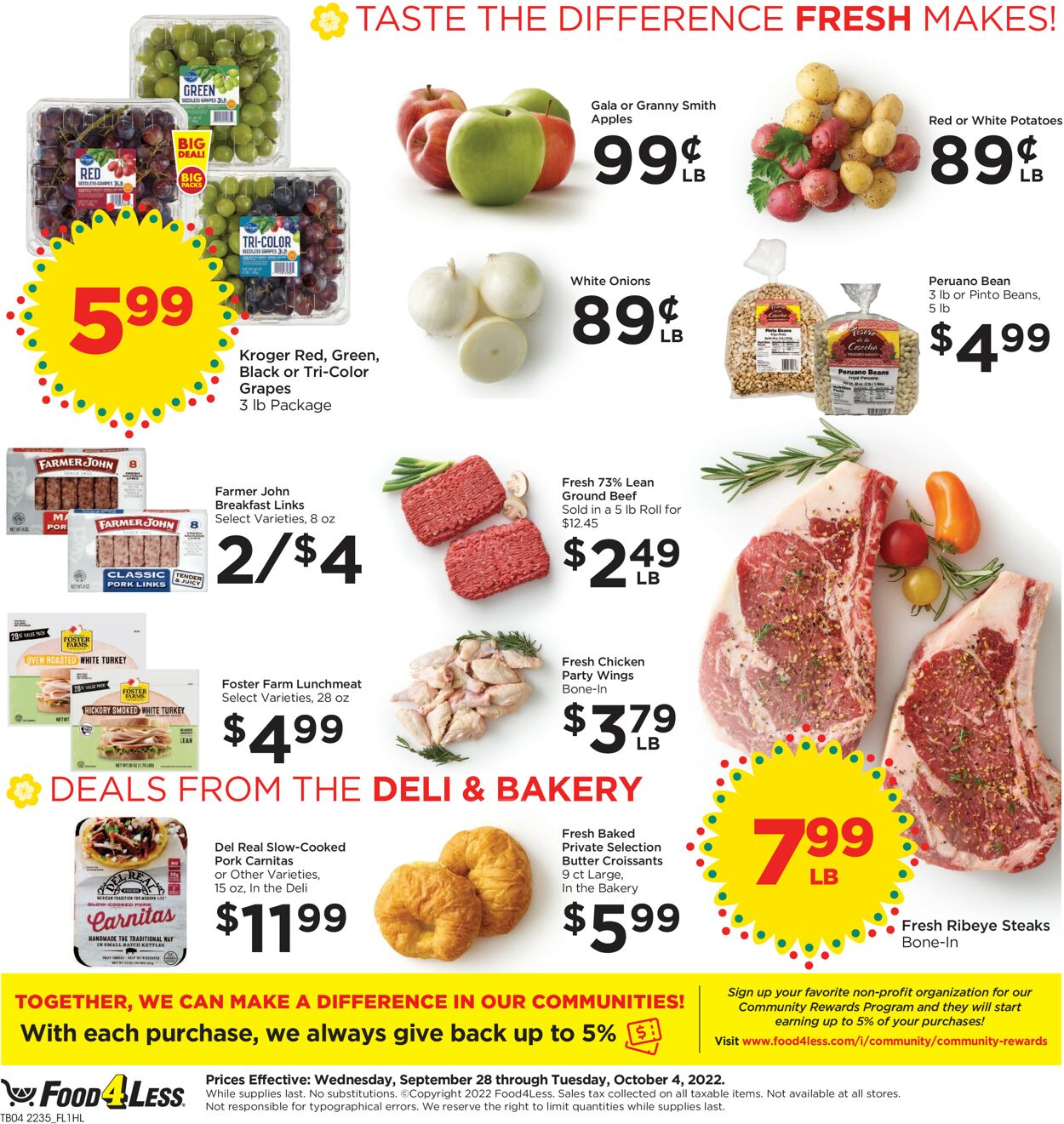 Food 4 Less Weekly Ad Circular - valid 09/28-10/04/2022 (Page 6)