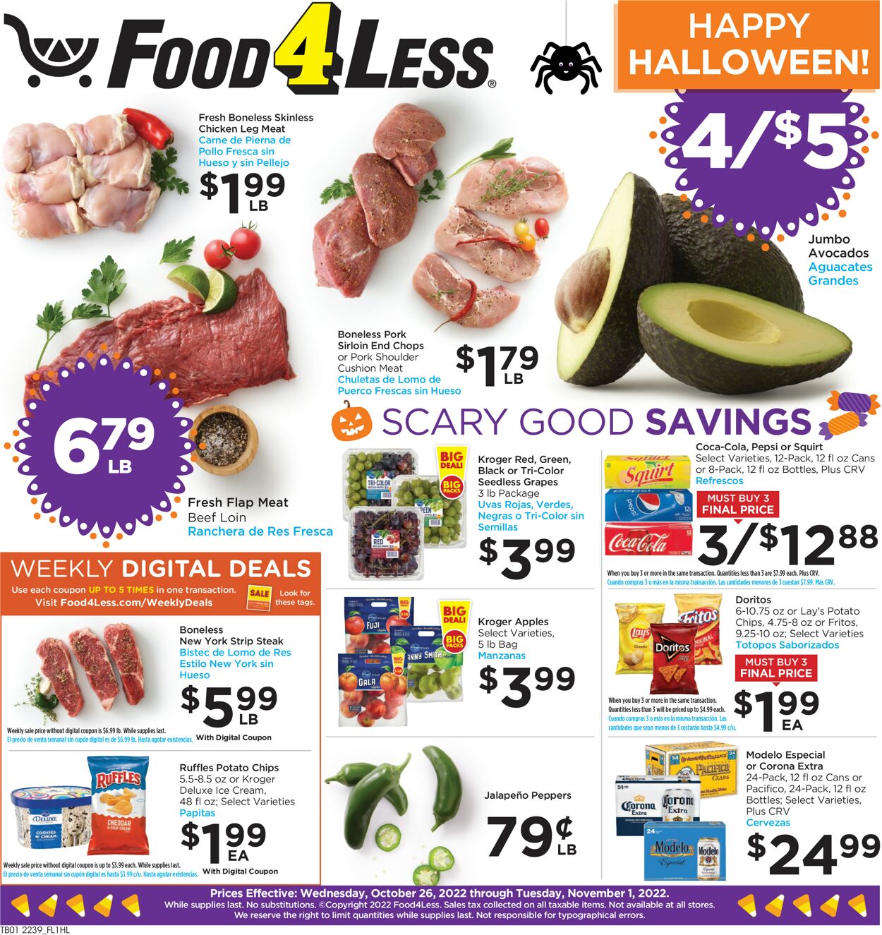 Food 4 Less Weekly Ad Circular - valid 10/26-11/01/2022