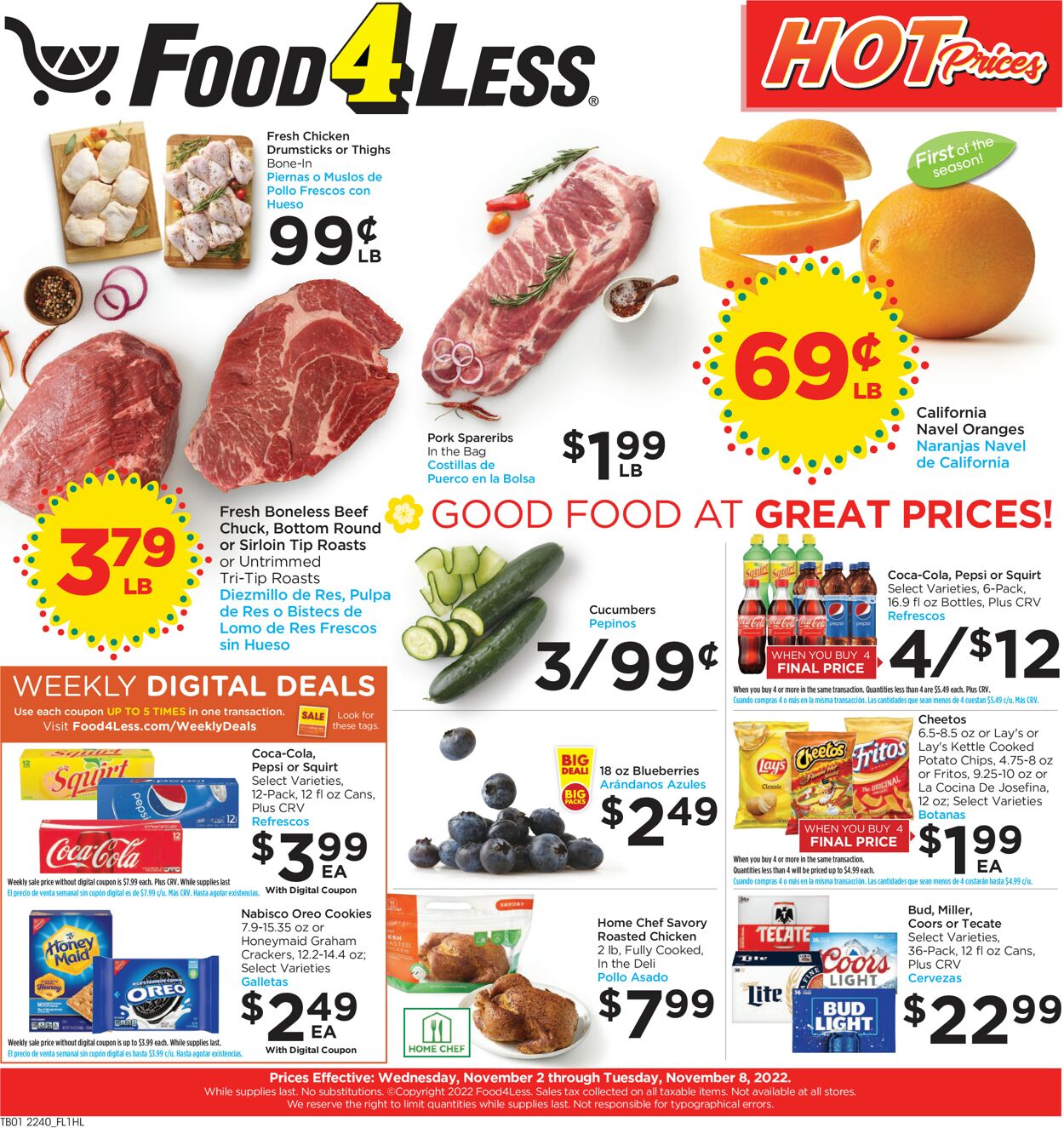 Food 4 Less Weekly Ad Circular - valid 11/02-11/08/2022