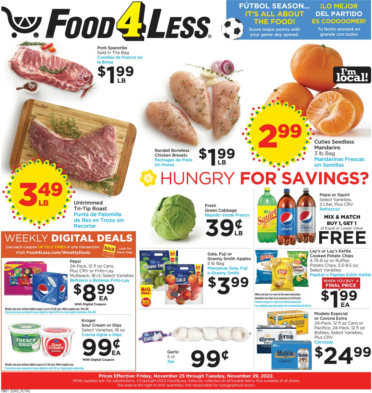 Food 4 Less Weekly Ad Circular - valid 11/25-11/29/2022