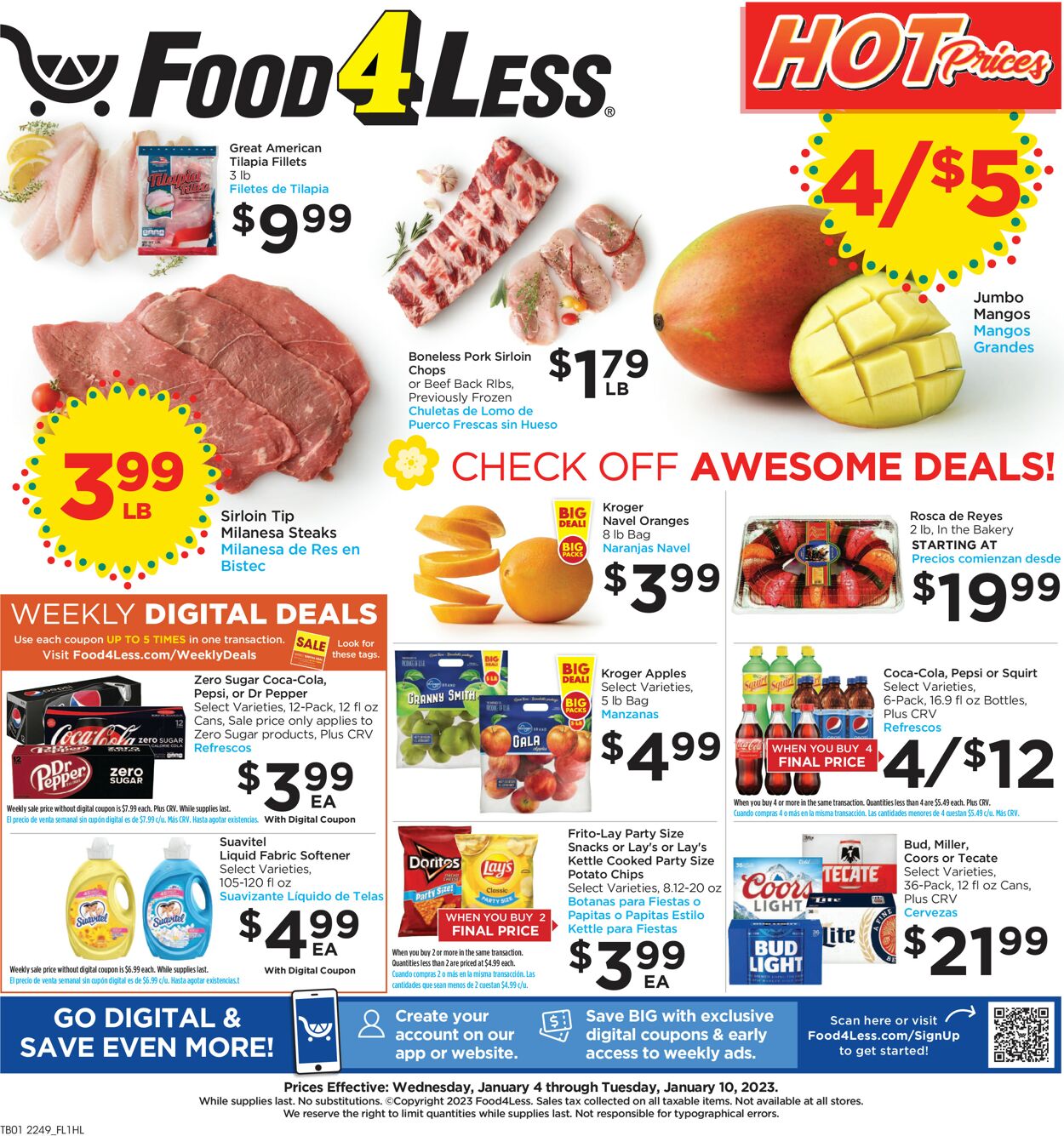 Food 4 Less Weekly Ad Circular - valid 01/04-01/10/2023