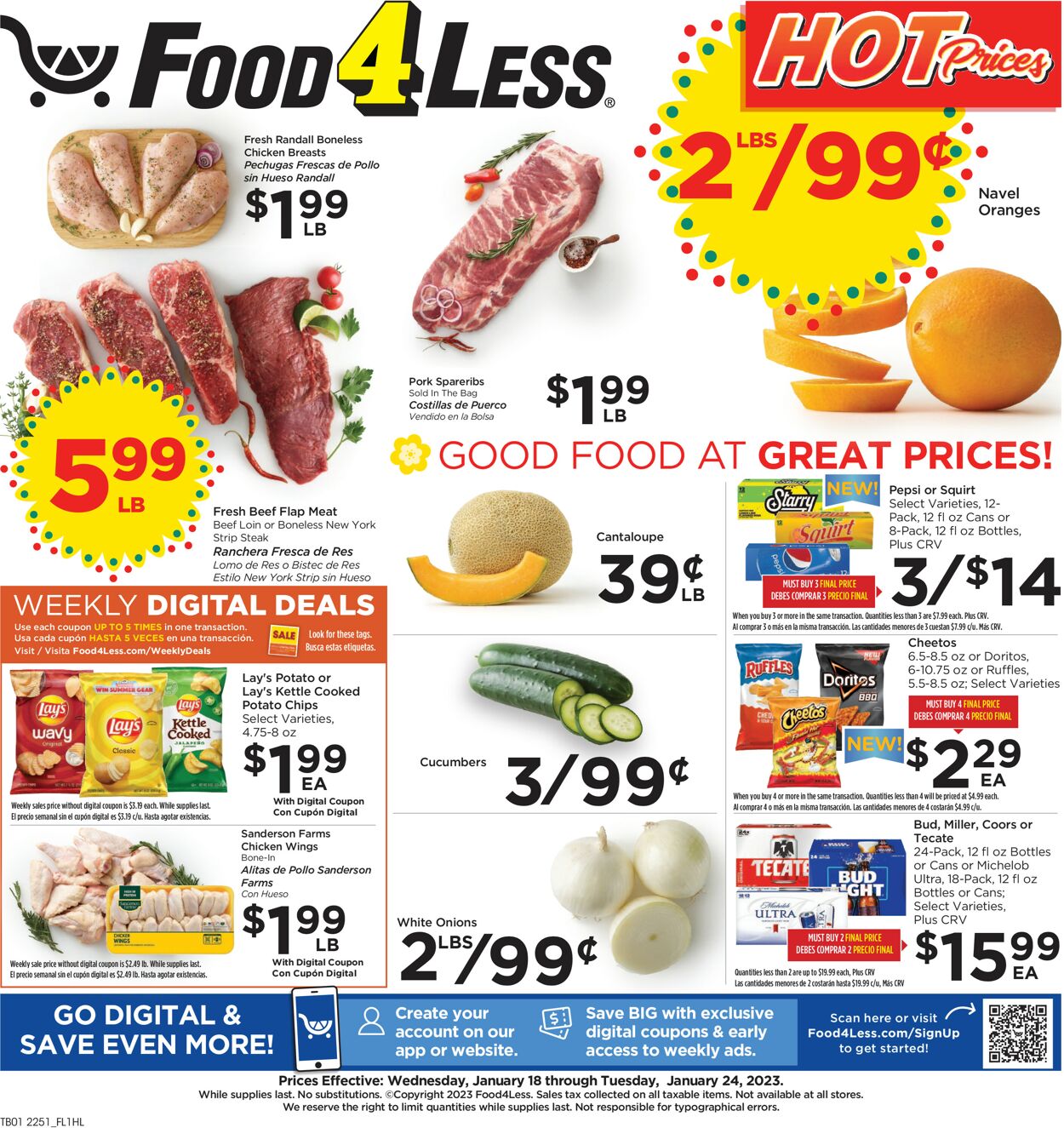 Food 4 Less Weekly Ad Circular - valid 01/18-01/24/2023
