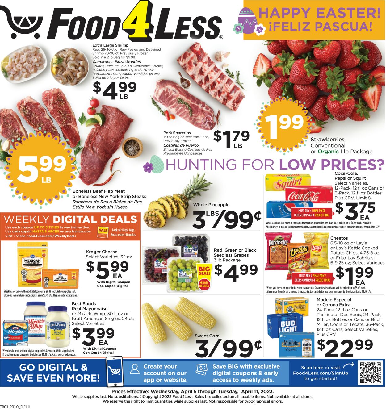 Food 4 Less Weekly Ad Circular - valid 04/05-04/11/2023