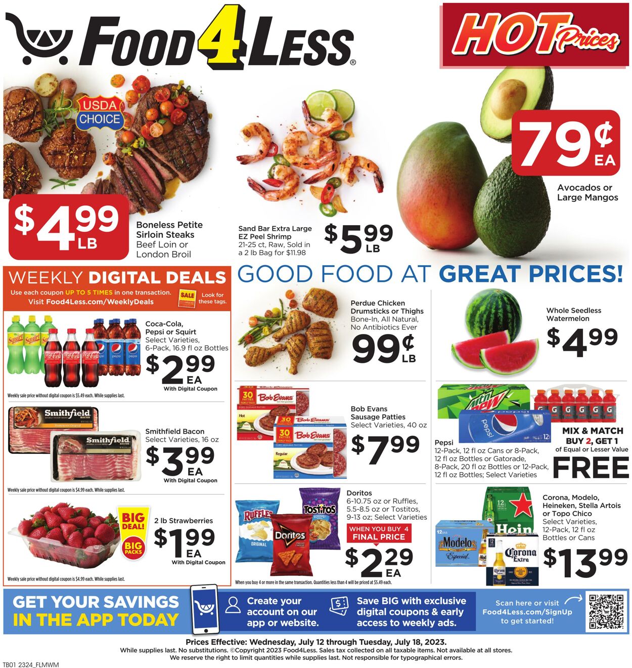 Food 4 Less Weekly Ad Circular - valid 07/12-07/18/2023