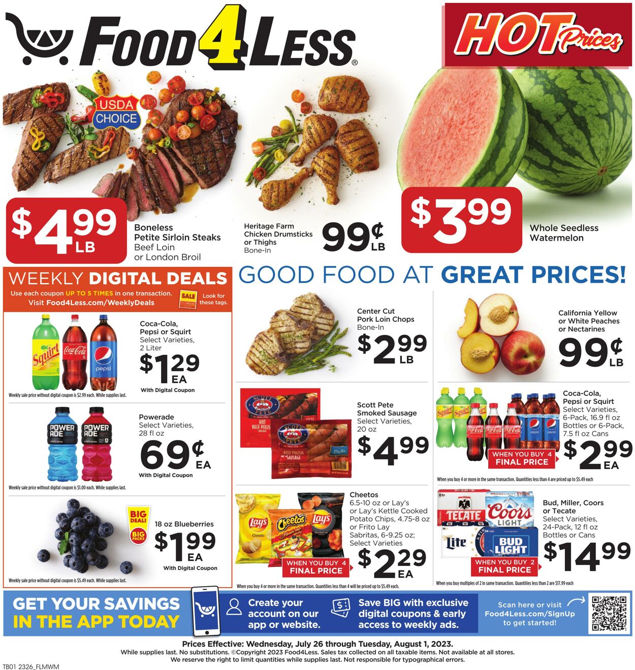 Food 4 Less Weekly Ad Circular - valid 07/26-08/01/2023