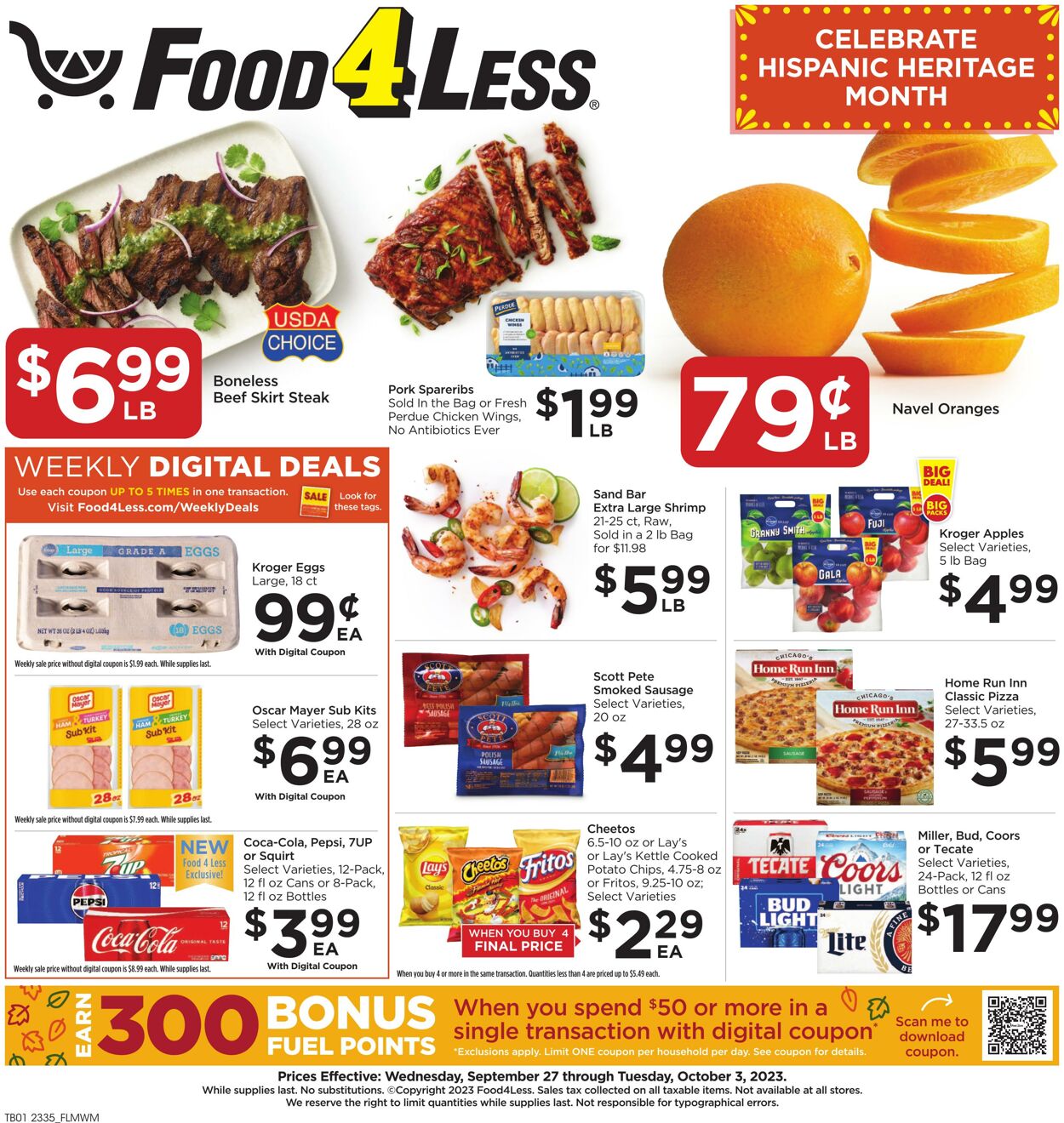 Food 4 Less Weekly Ad Circular - valid 09/27-10/03/2023
