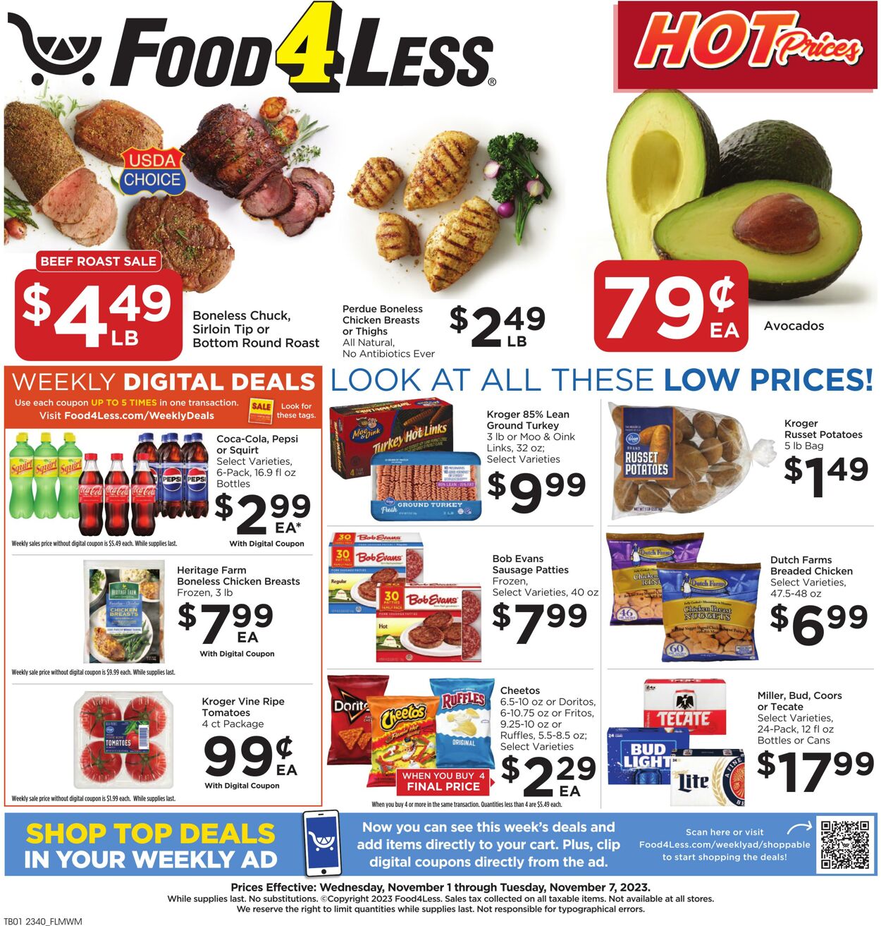 Food 4 Less Weekly Ad Circular - valid 11/01-11/07/2023