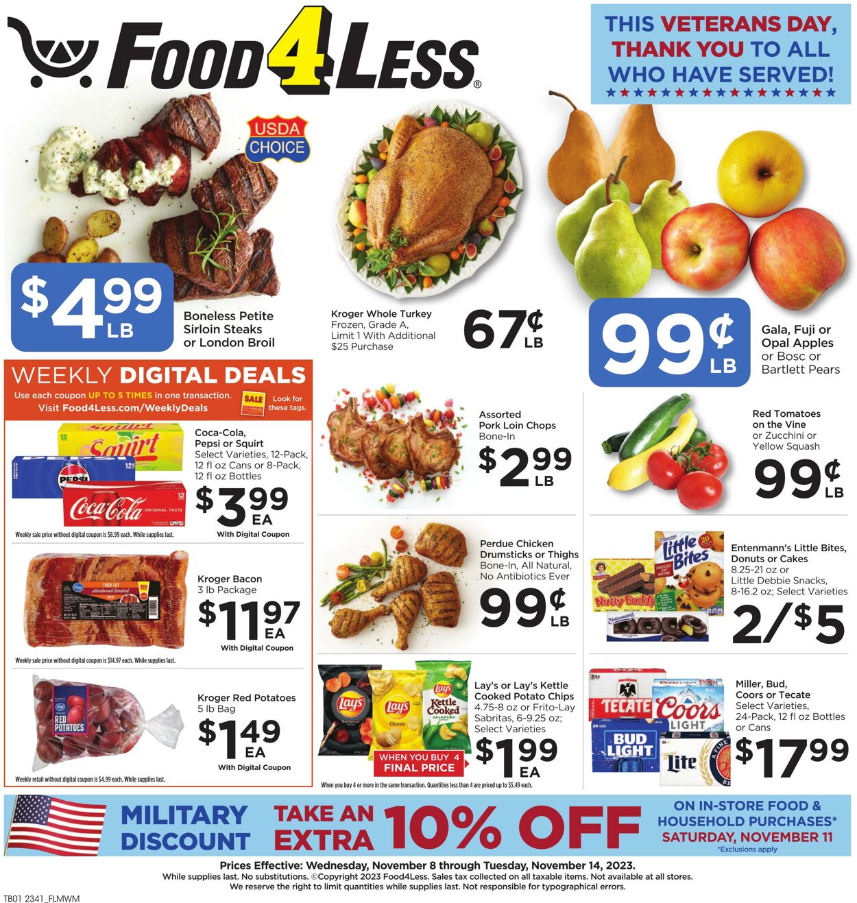 Food 4 Less Weekly Ad Circular - valid 11/08-11/14/2023