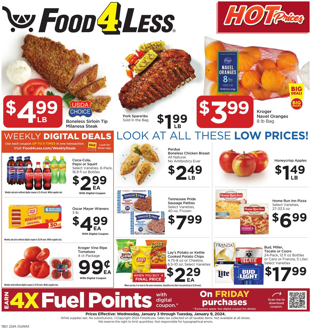 Food 4 Less Weekly Ad Circular - valid 01/03-01/09/2024