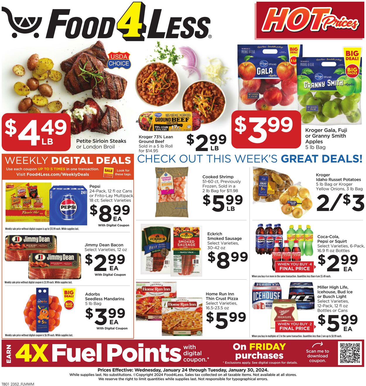 Food 4 Less Weekly Ad Circular - valid 01/24-01/30/2024