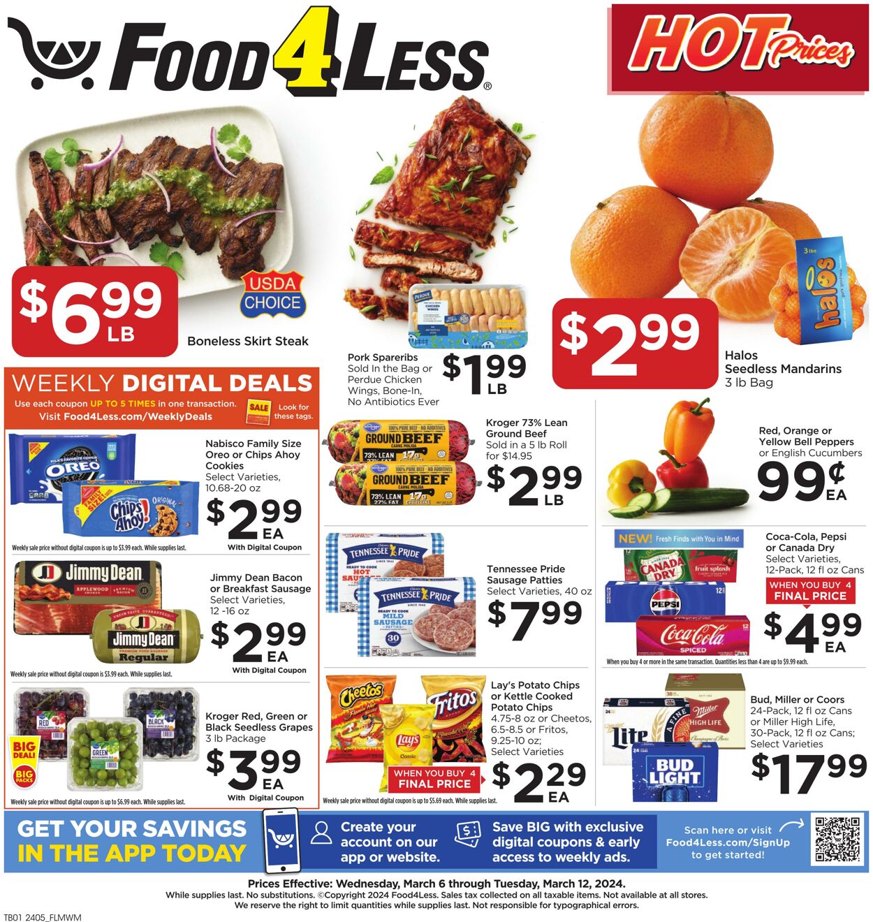 Food 4 Less Weekly Ad Circular - valid 03/06-03/12/2024