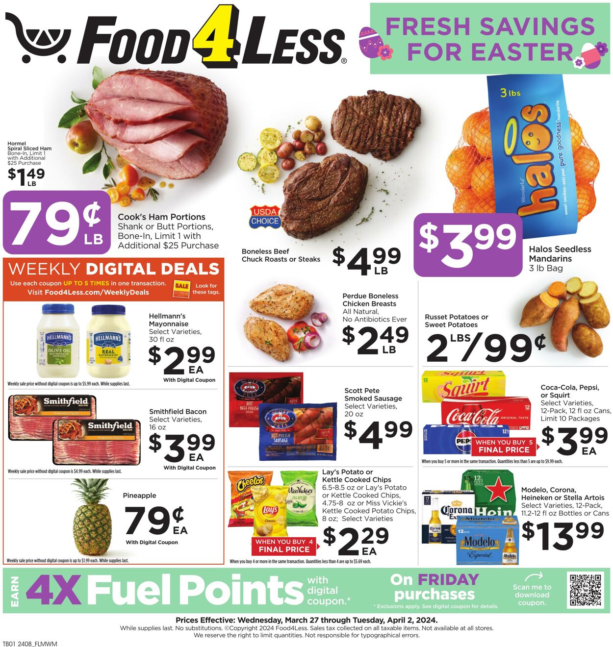 Food 4 Less Weekly Ad Circular - valid 03/27-04/02/2024
