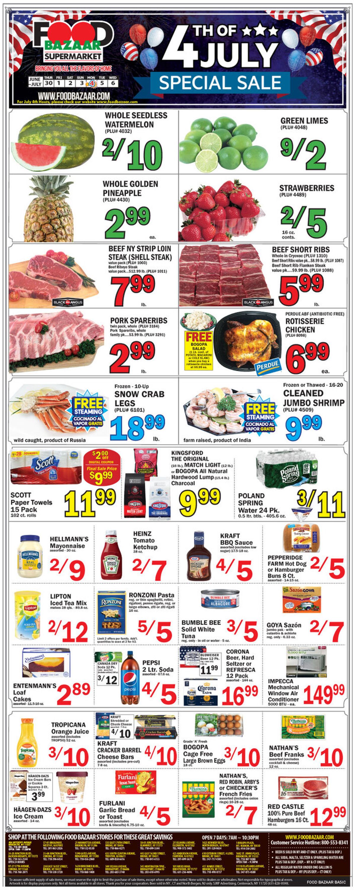 Food Bazaar - 4th of July Sale Weekly Ad Circular - valid 06/30-07/06/2022