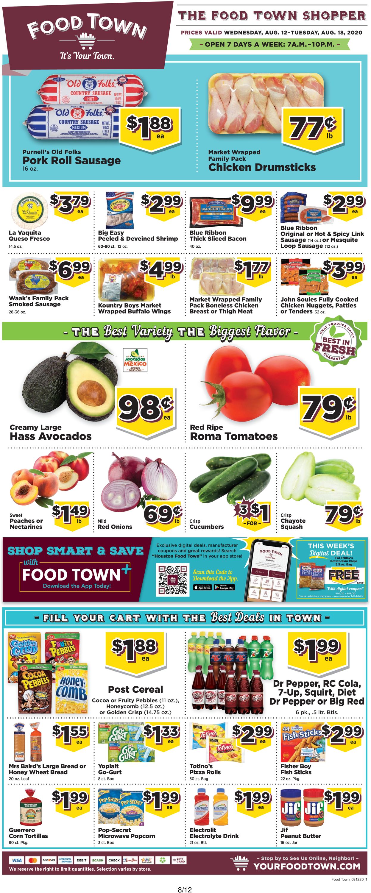Food Town Weekly Ad Circular - valid 08/12-08/18/2020