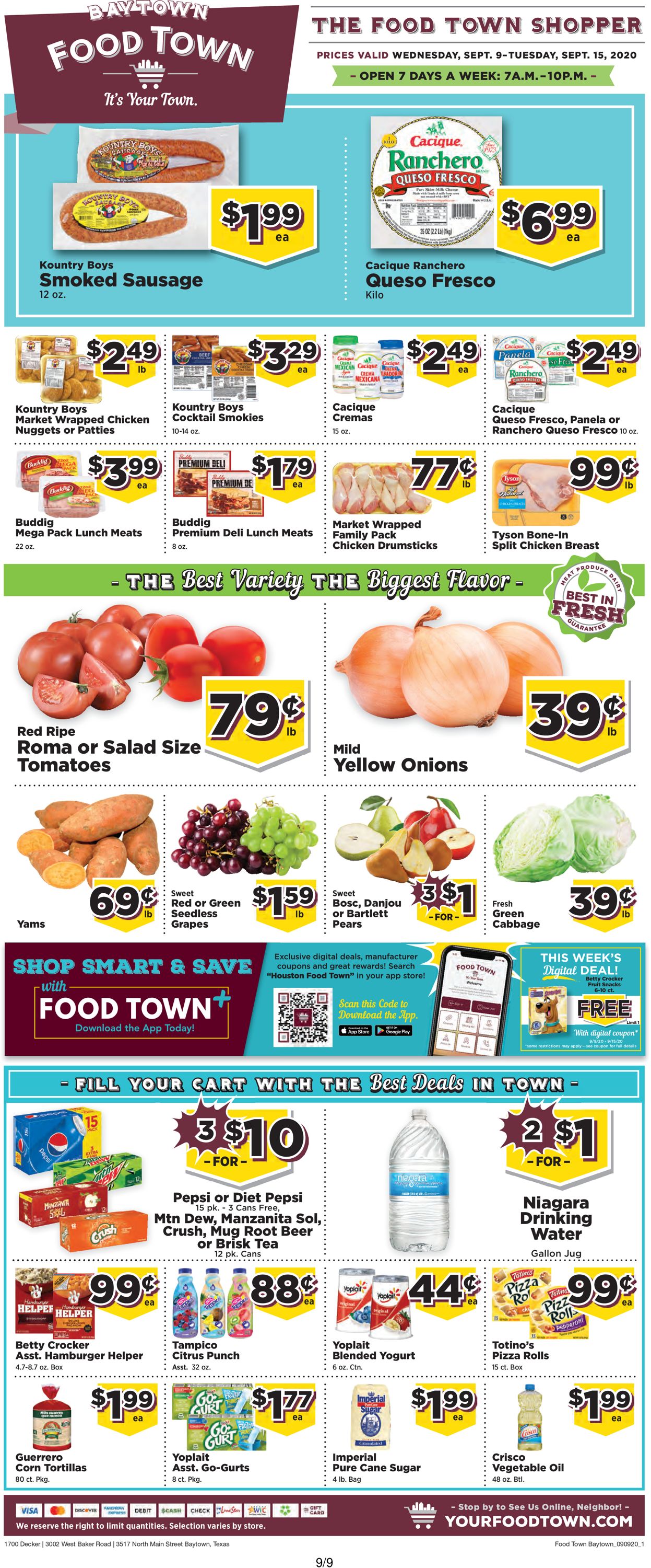 Food Town Weekly Ad Circular - valid 09/09-09/15/2020