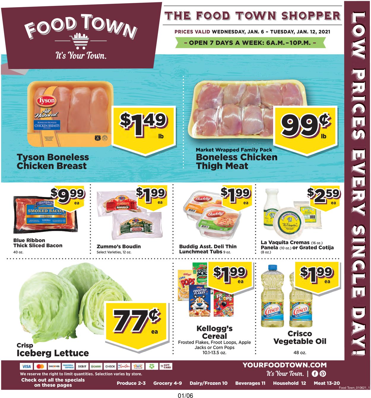 Food Town Weekly Ad Circular - valid 01/06-01/12/2021