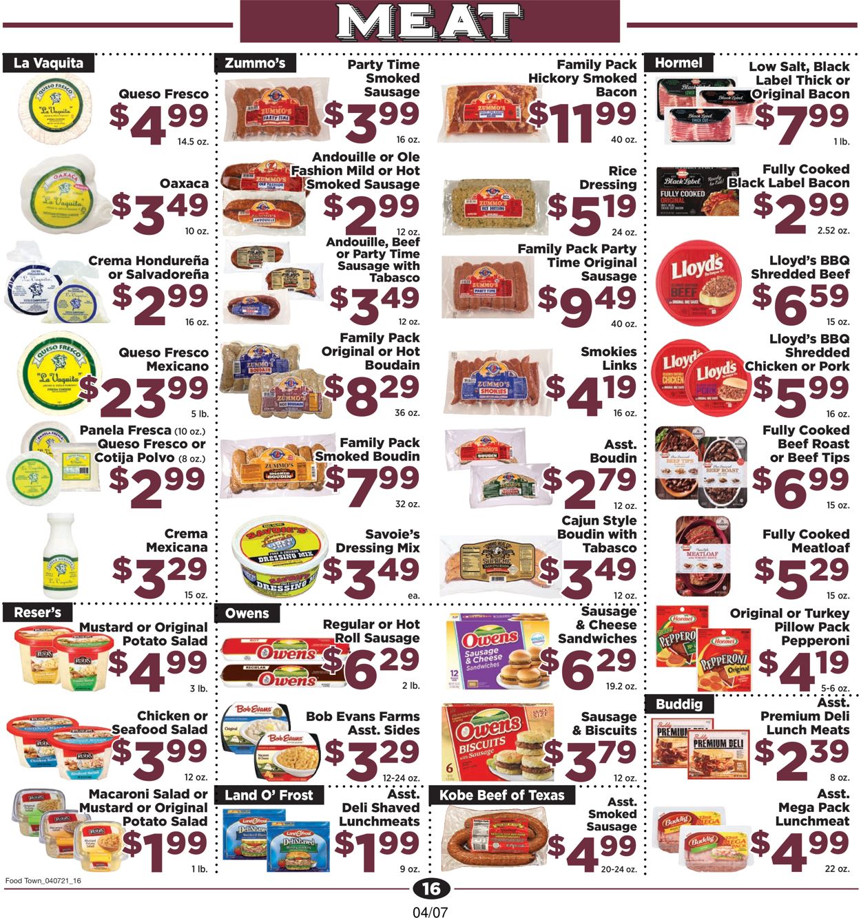 Food Town Weekly Ad Circular - valid 04/07-04/13/2021 (Page 16)