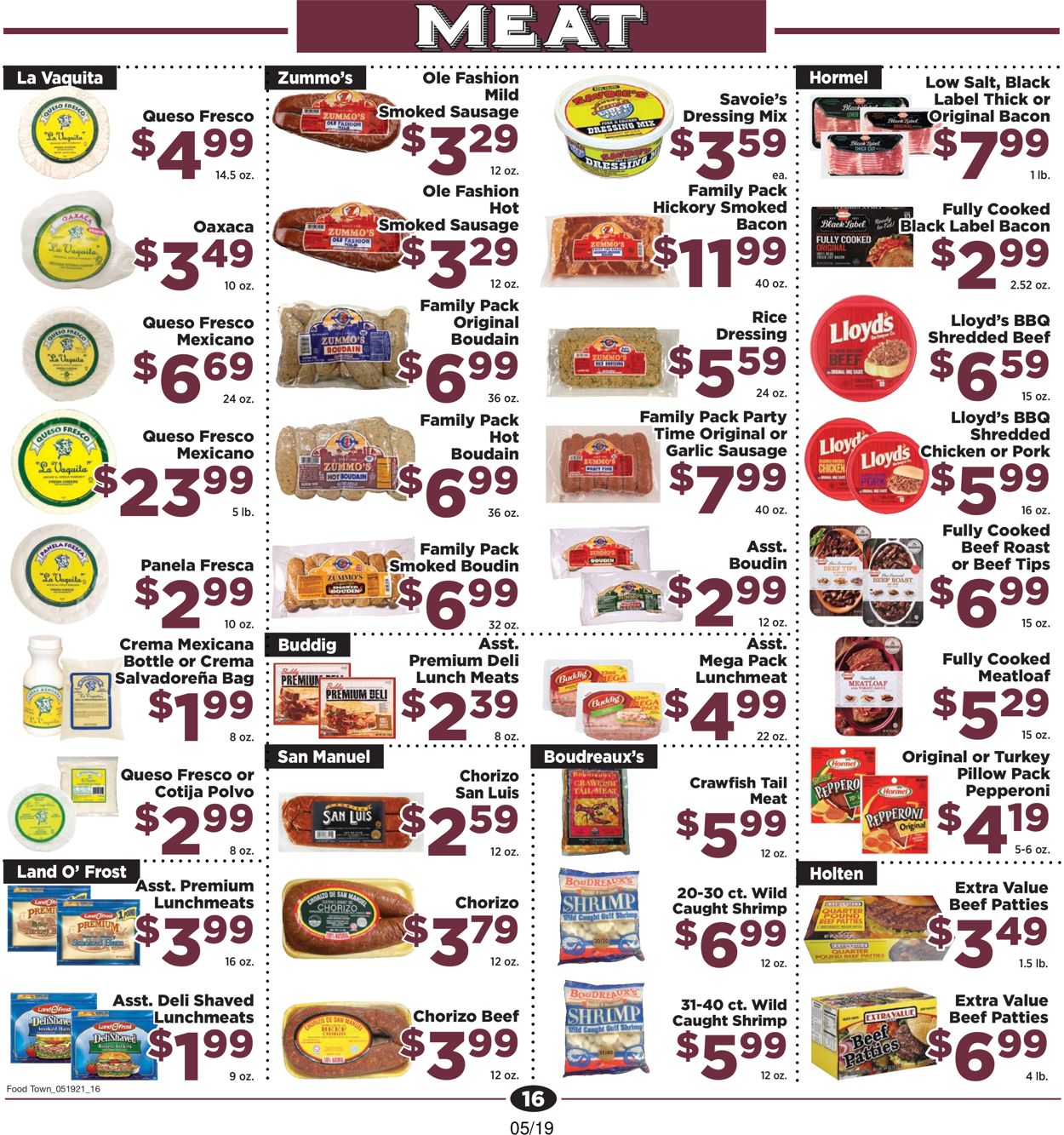 Food Town Weekly Ad Circular - valid 05/19-05/25/2021 (Page 16)