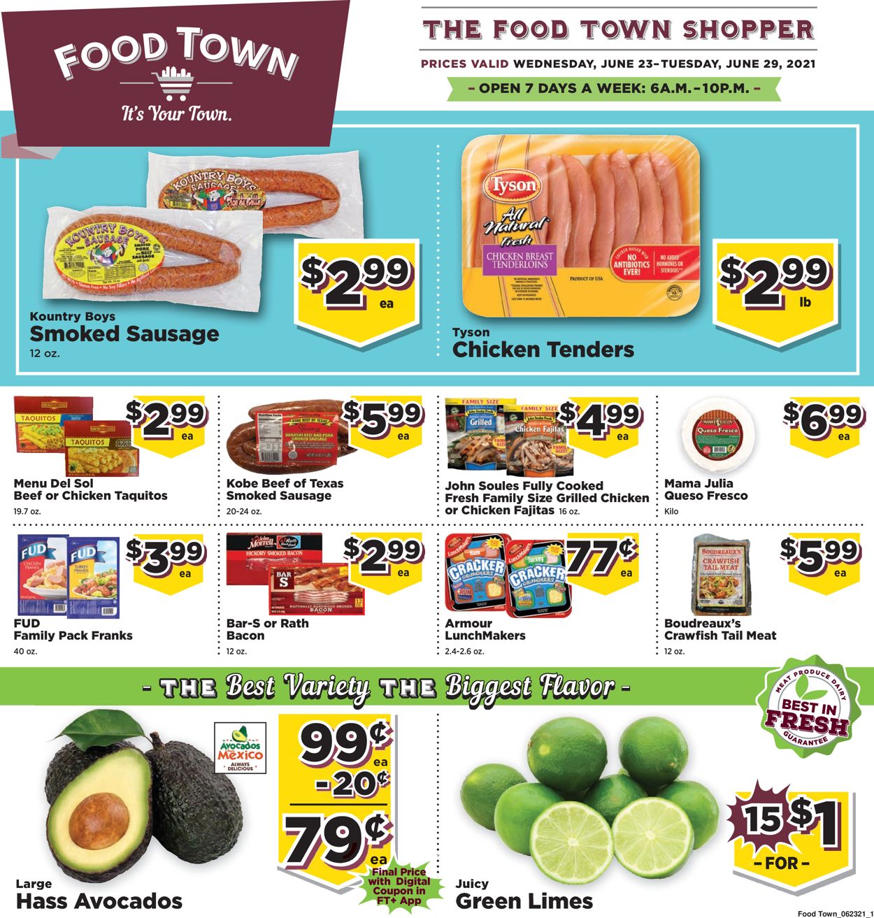 Food Town Weekly Ad Circular - valid 06/23-06/29/2021