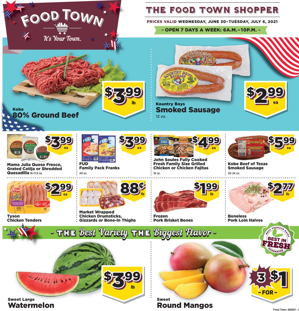 Food Town Weekly Ad Circular - valid 06/30-07/06/2021