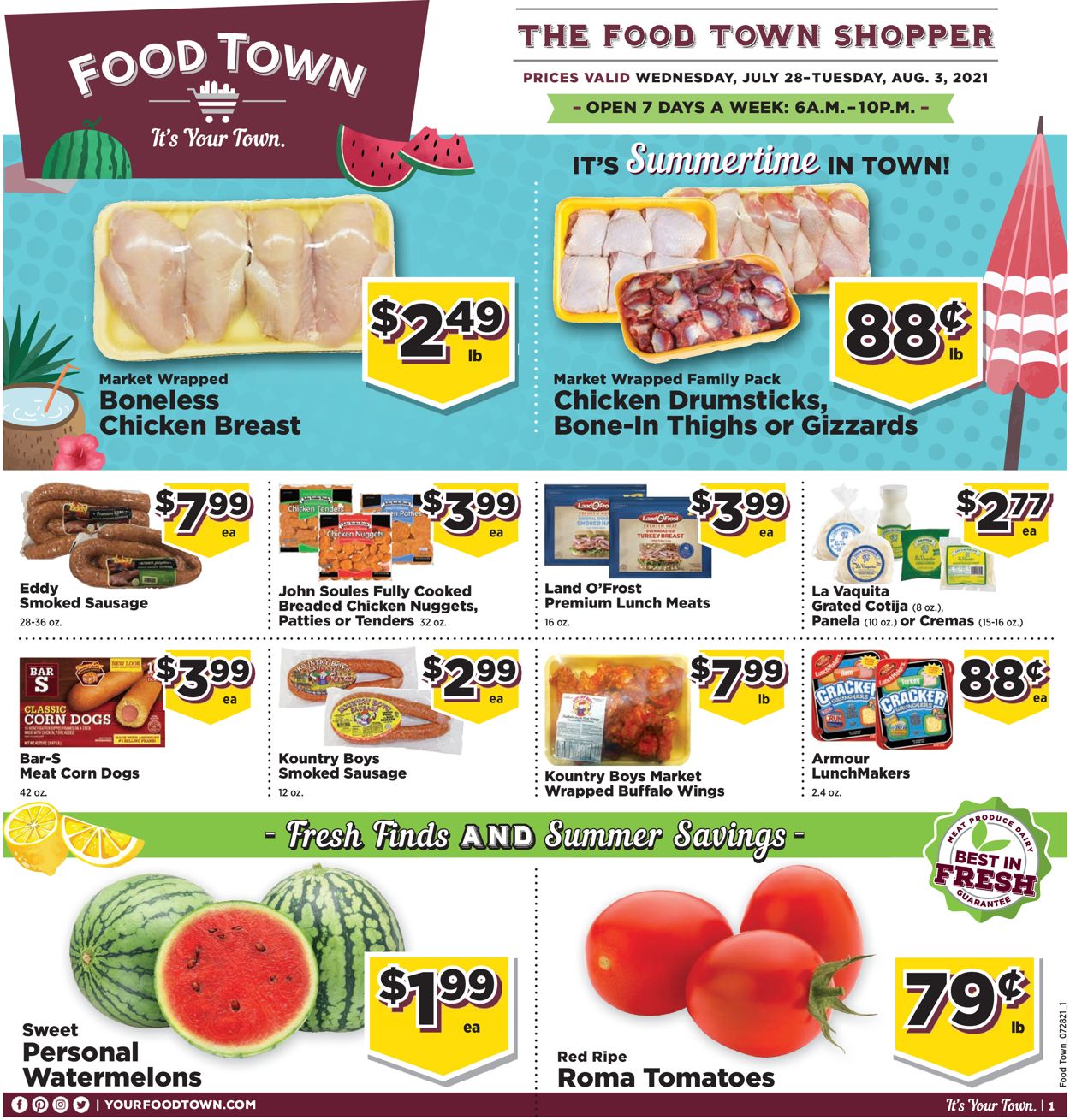 Food Town Weekly Ad Circular - valid 07/28-08/03/2021