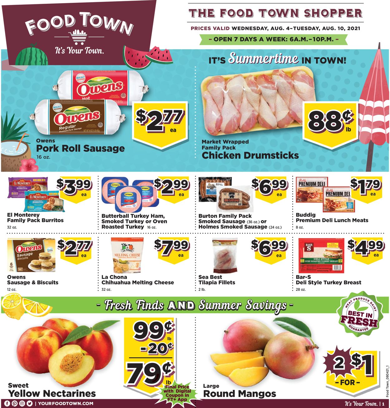 Food Town Weekly Ad Circular - valid 08/04-08/10/2021