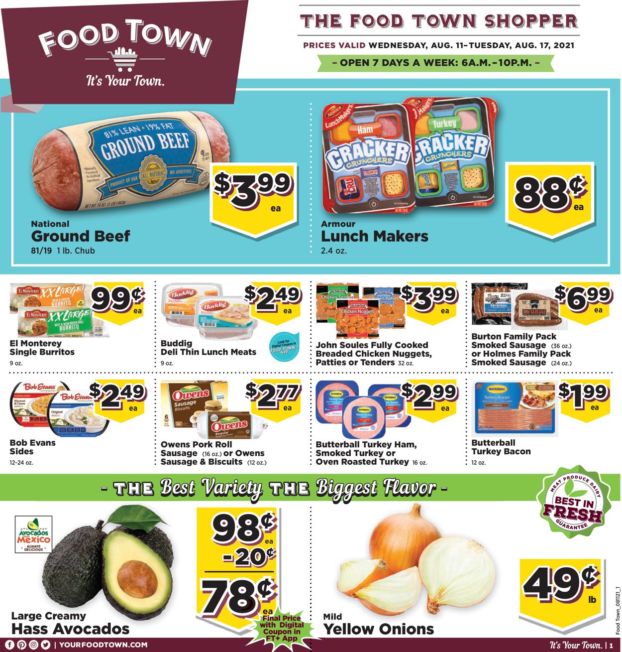 Food Town Weekly Ad Circular - valid 08/11-08/17/2021