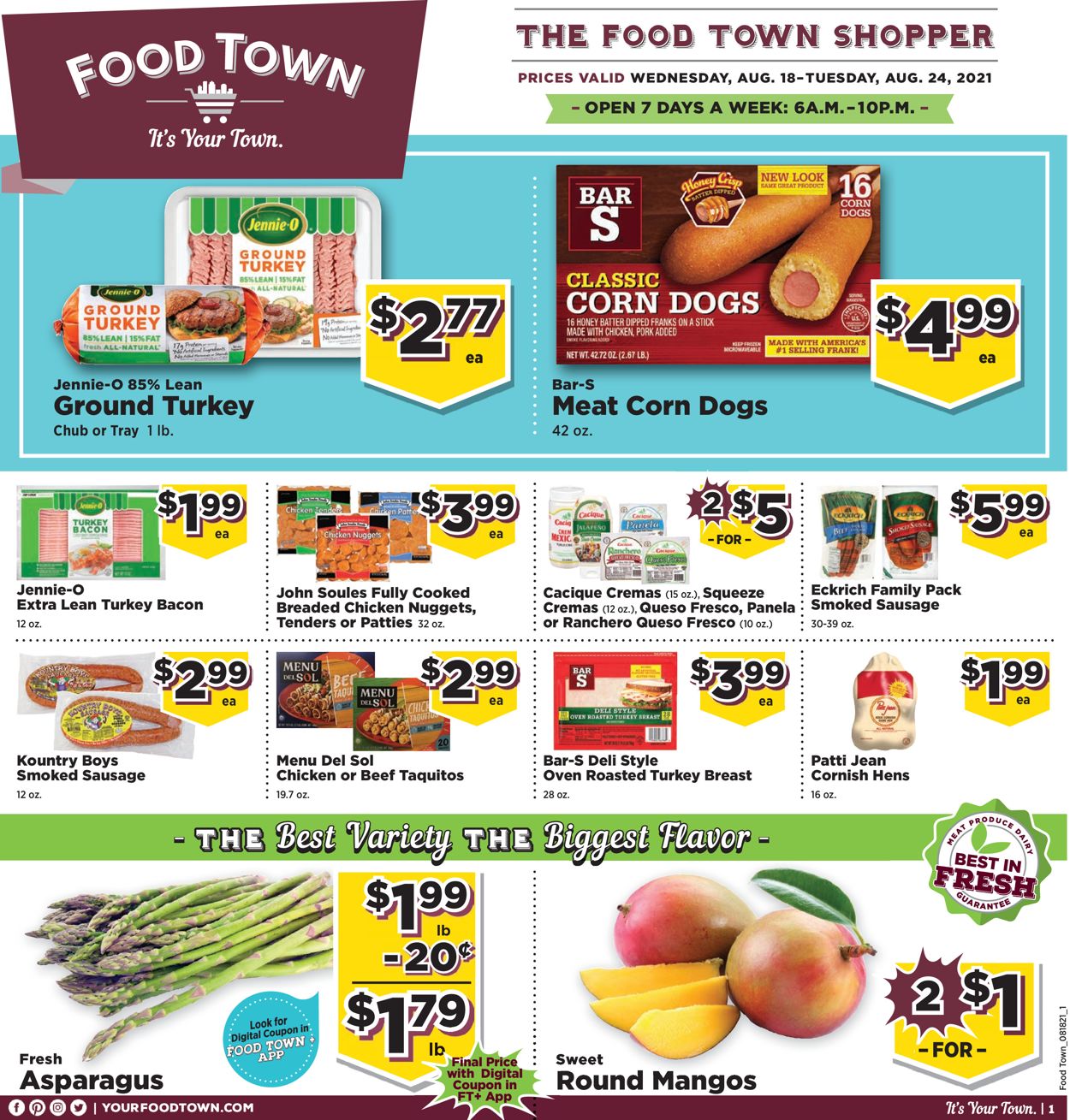 Food Town Weekly Ad Circular - valid 08/18-08/24/2021