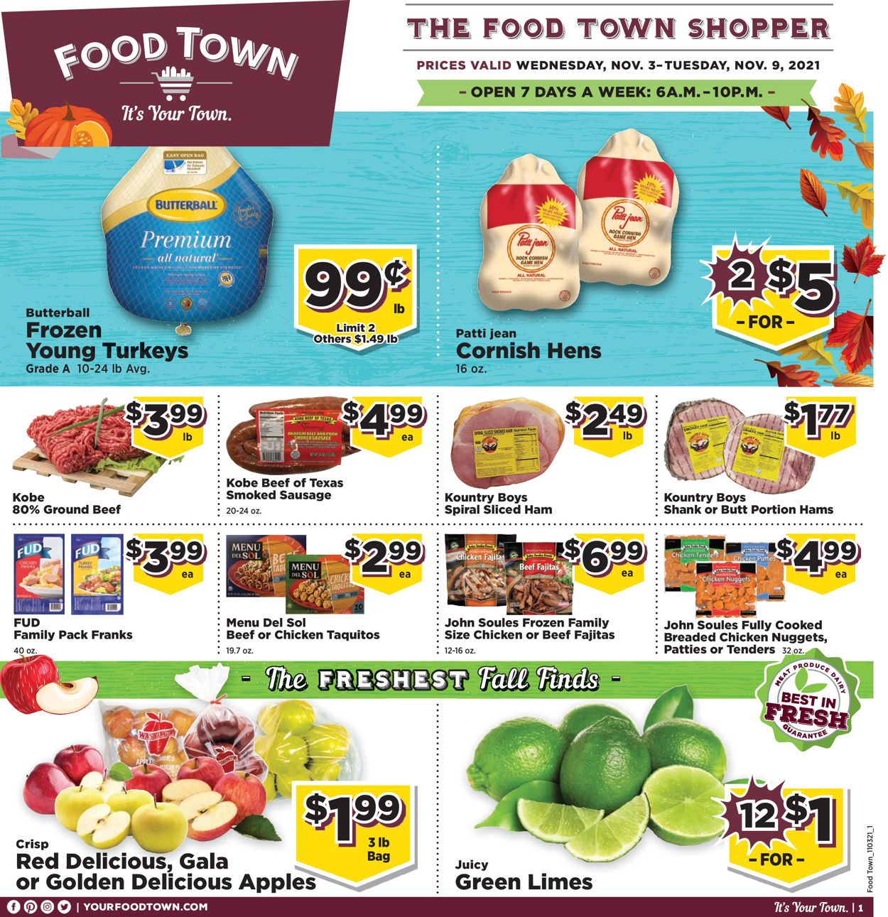 Food Town Weekly Ad Circular - valid 11/03-11/09/2021