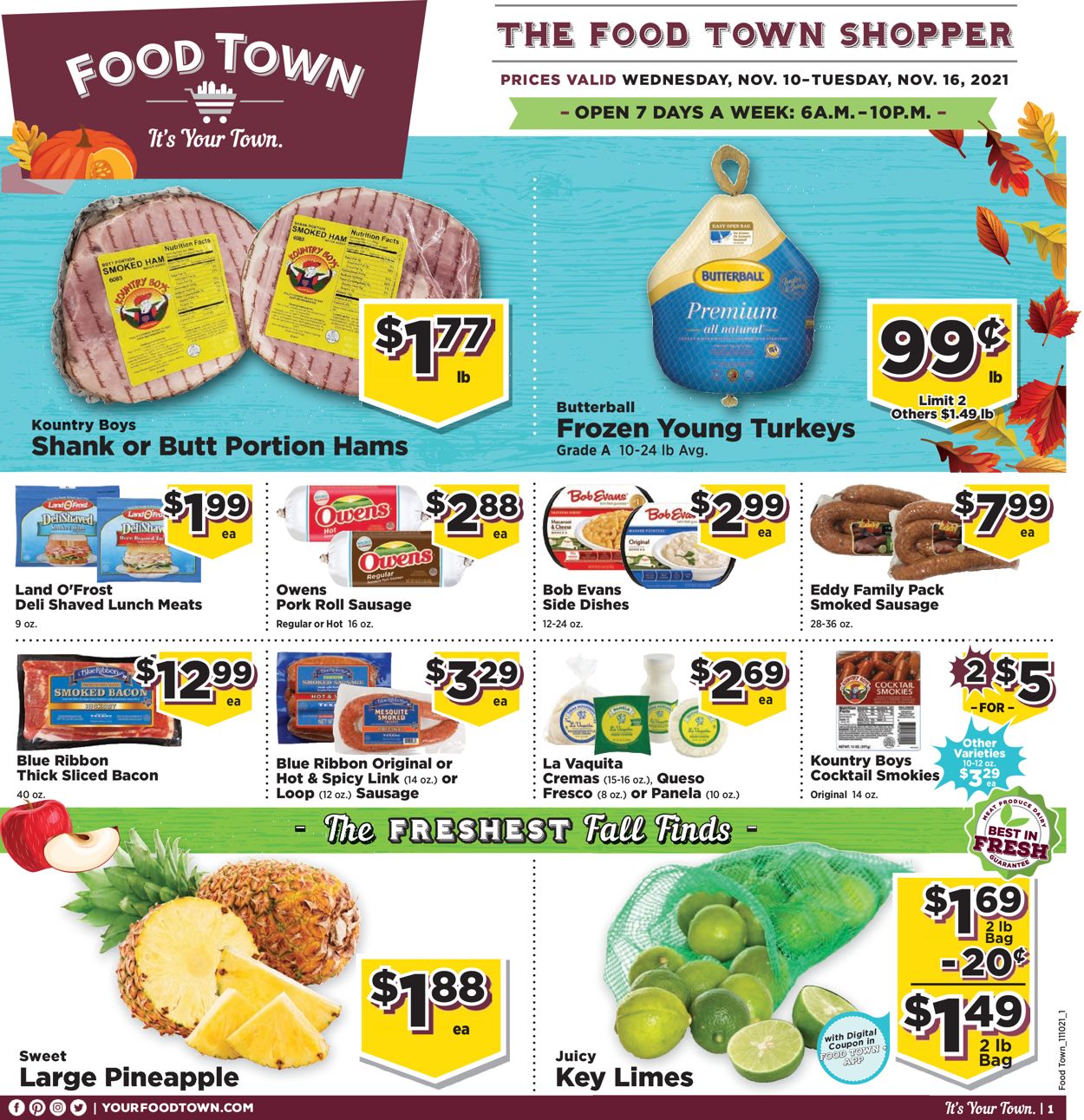 Food Town Weekly Ad Circular - valid 11/10-11/16/2021