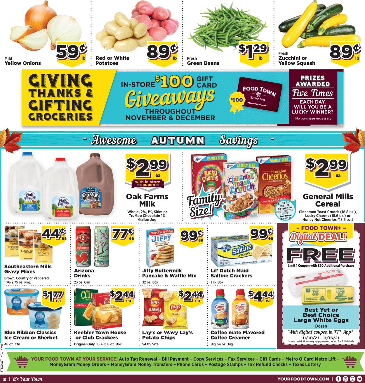 Food Town Weekly Ad Circular - valid 11/10-11/16/2021 (Page 2)
