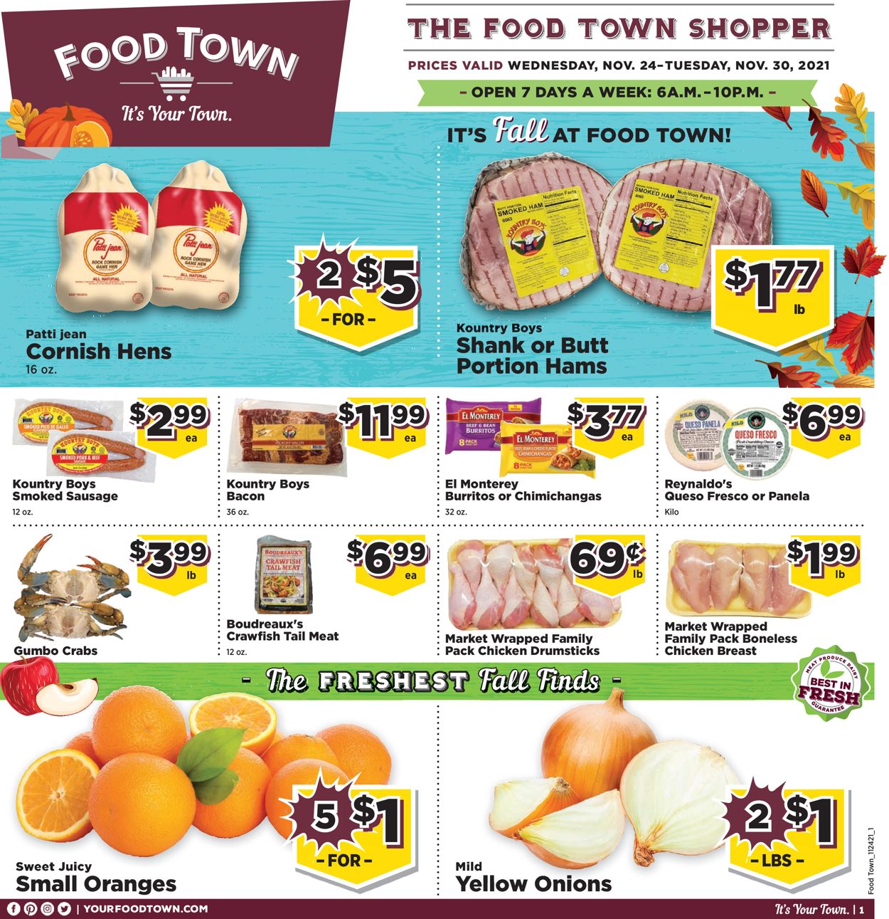 Food Town Weekly Ad Circular - valid 11/24-11/30/2021
