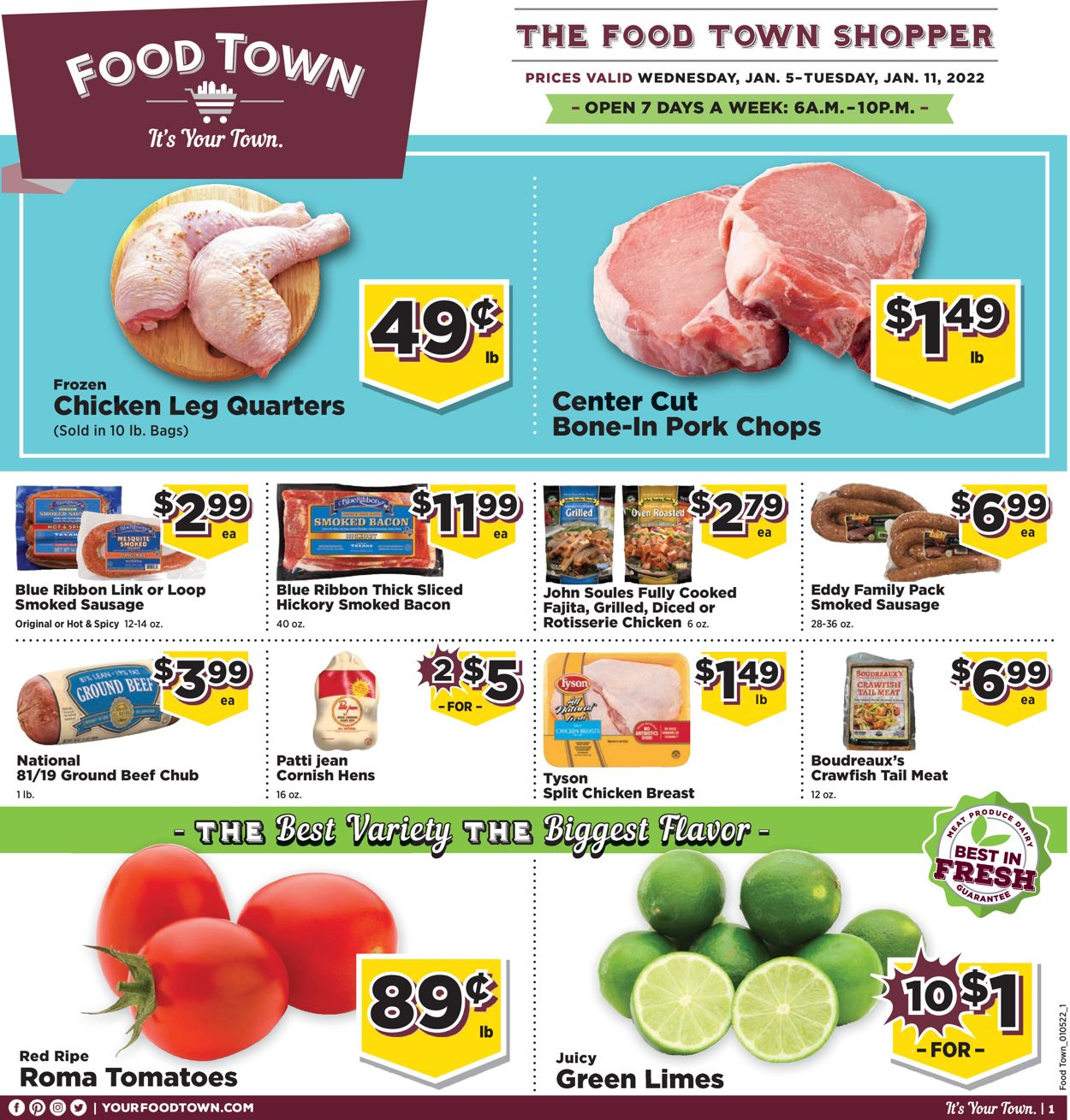 Food Town Weekly Ad Circular - valid 01/05-01/11/2022