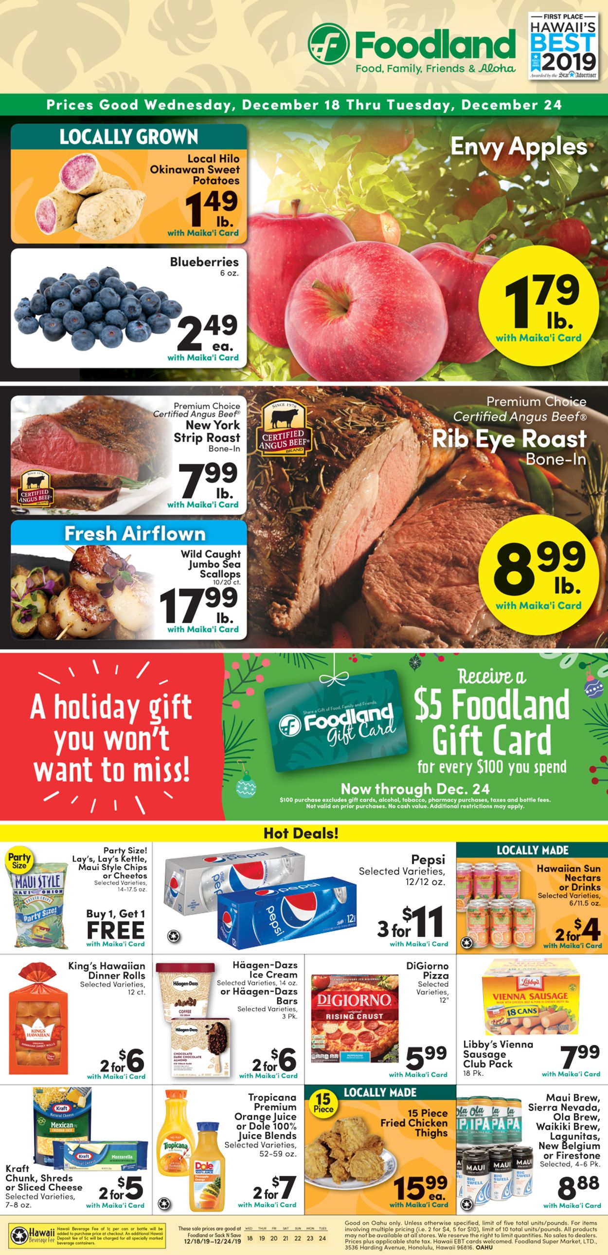 Foodland - Holiday Ad 2019 Weekly Ad Circular - valid 12/18-12/24/2019 (Page 3)