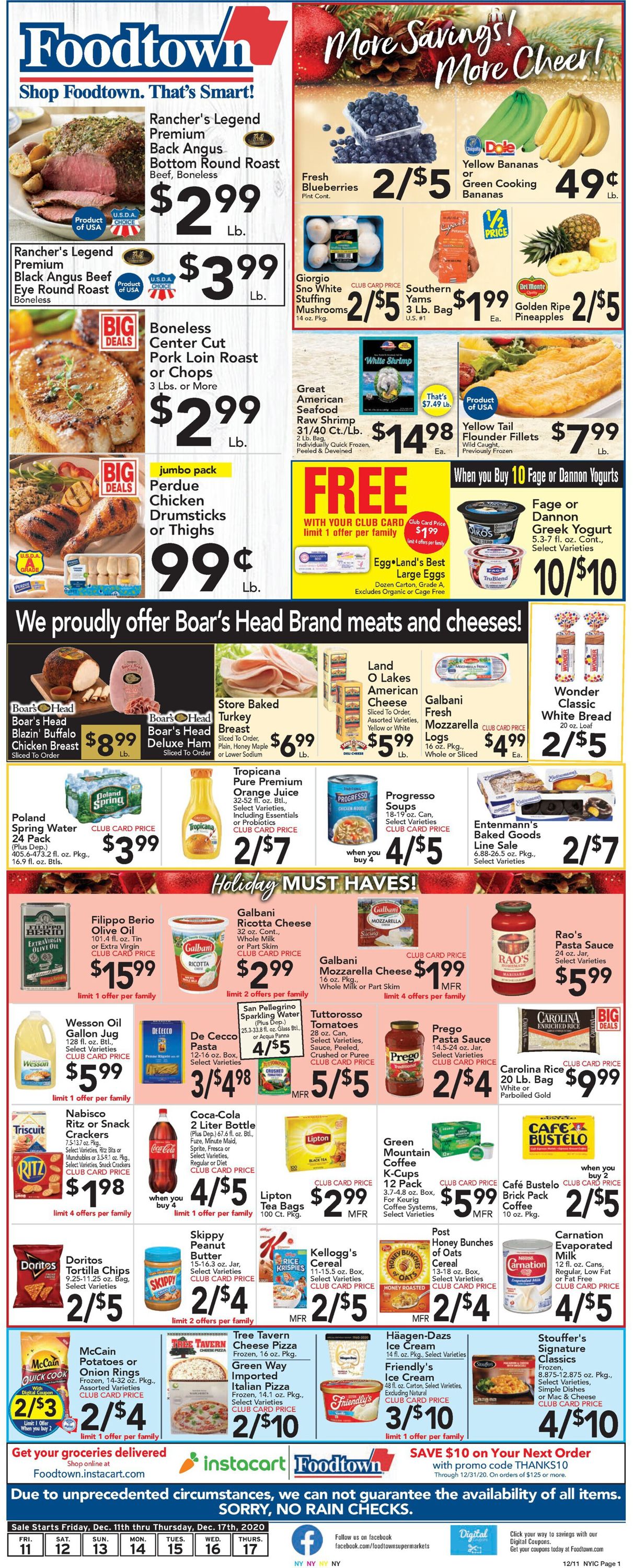 Foodtown Weekly Ad Circular - valid 12/11-12/17/2020
