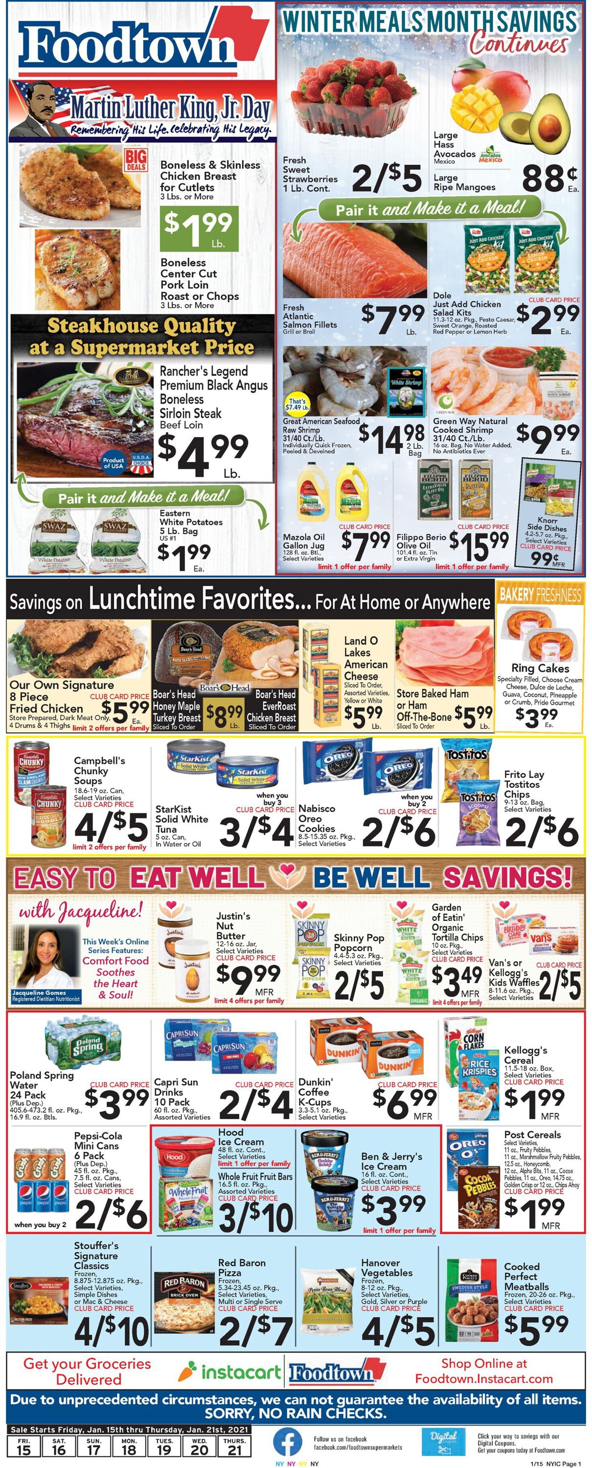 Foodtown Weekly Ad Circular - valid 01/15-01/21/2021