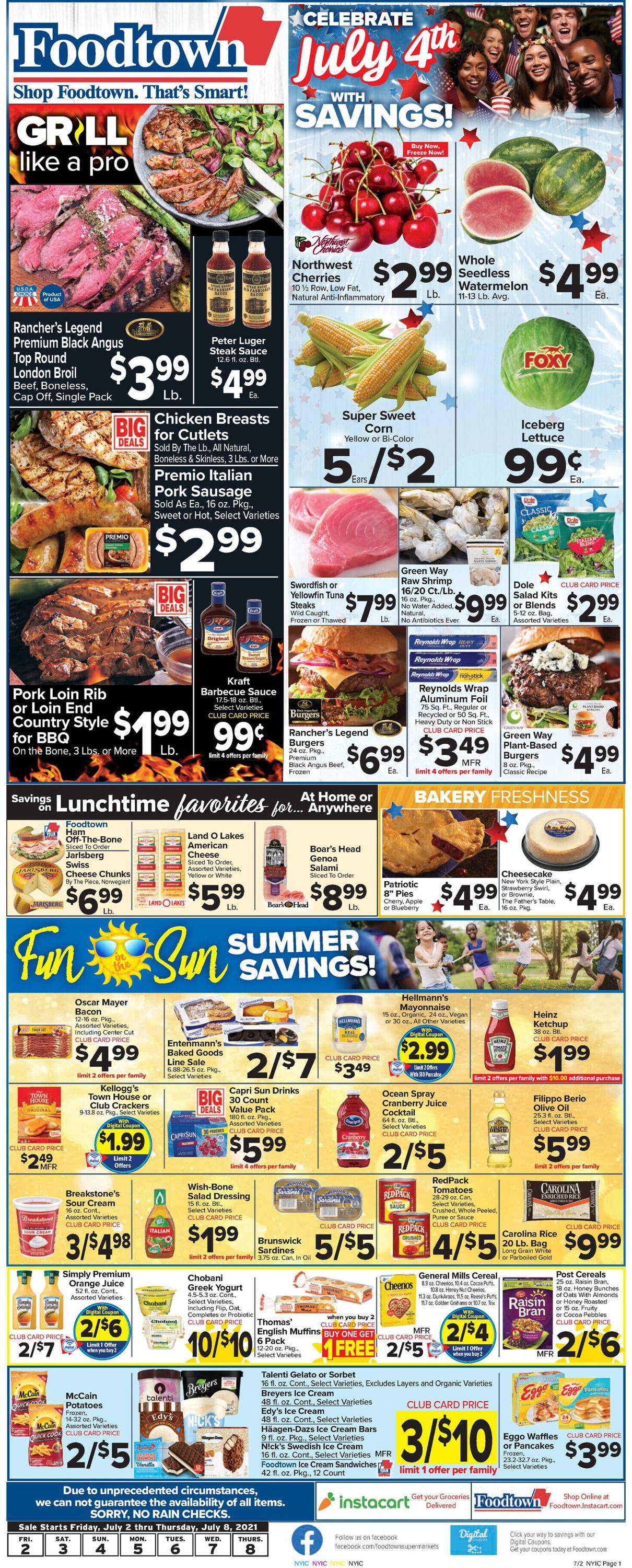 Foodtown Weekly Ad Circular - valid 07/02-07/08/2021