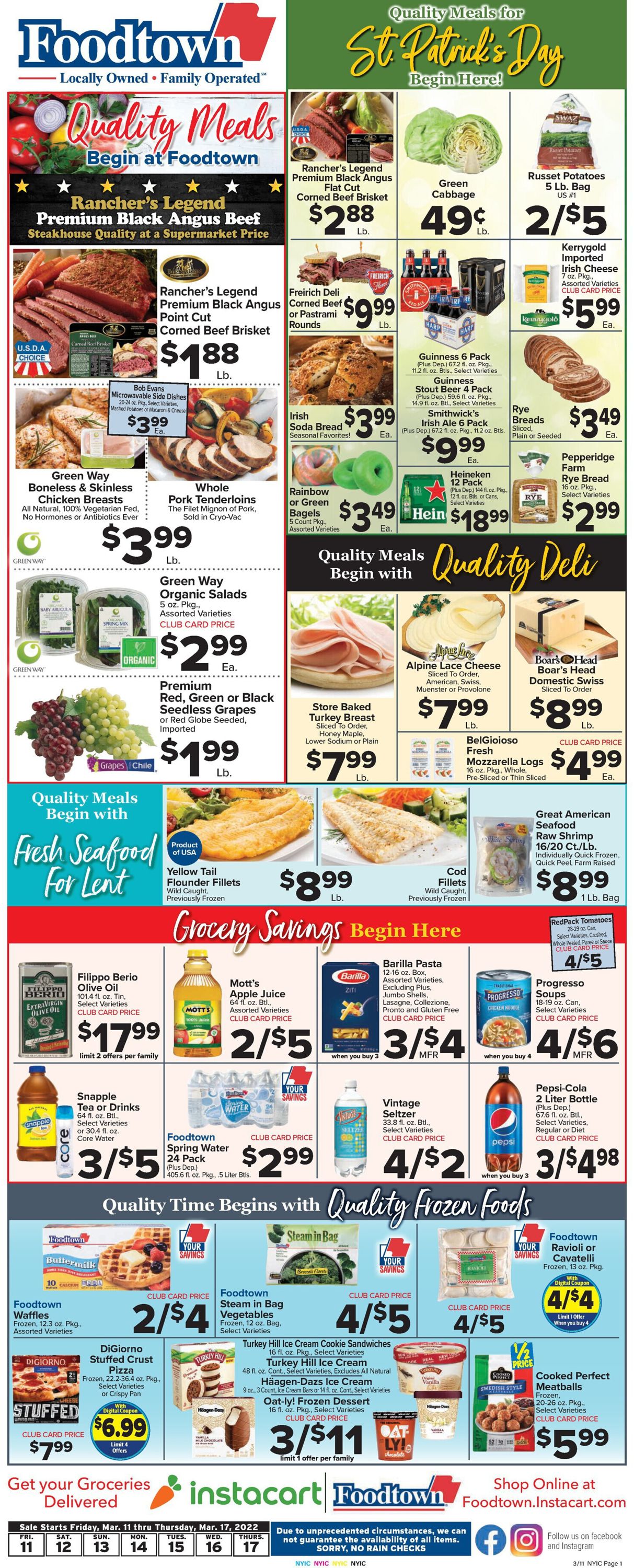 Foodtown Weekly Ad Circular - valid 03/11-03/17/2022