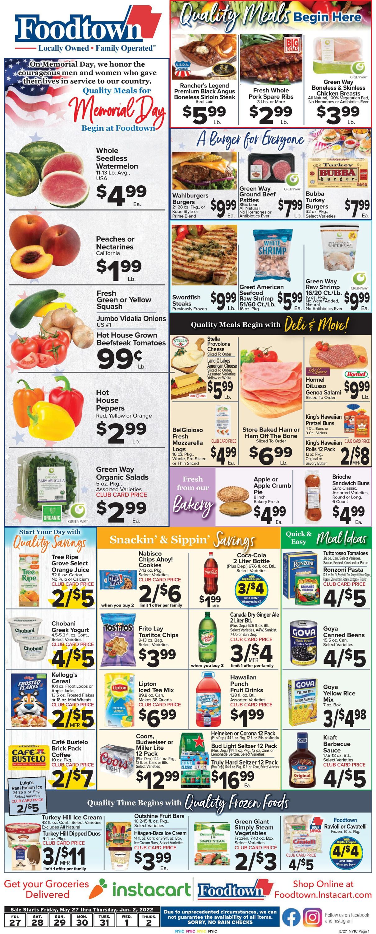 Foodtown Weekly Ad Circular - valid 05/27-06/02/2022