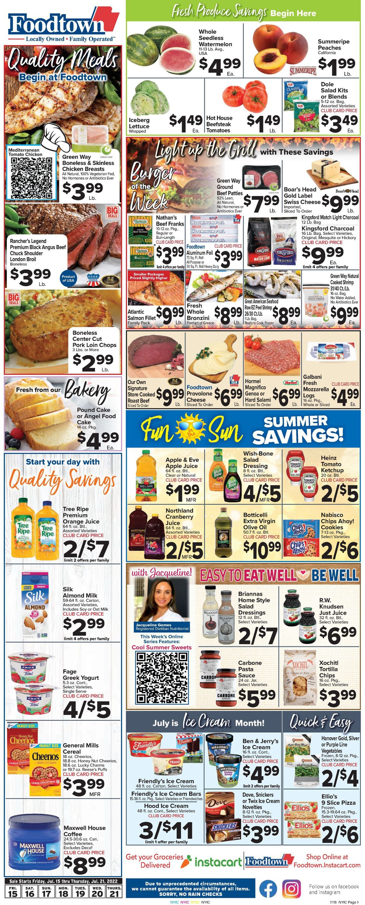 Foodtown Weekly Ad Circular - valid 07/15-07/21/2022