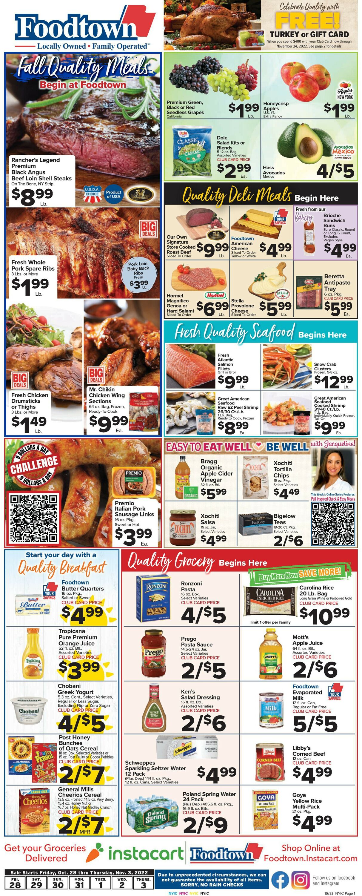 Foodtown Weekly Ad Circular - valid 10/28-11/03/2022