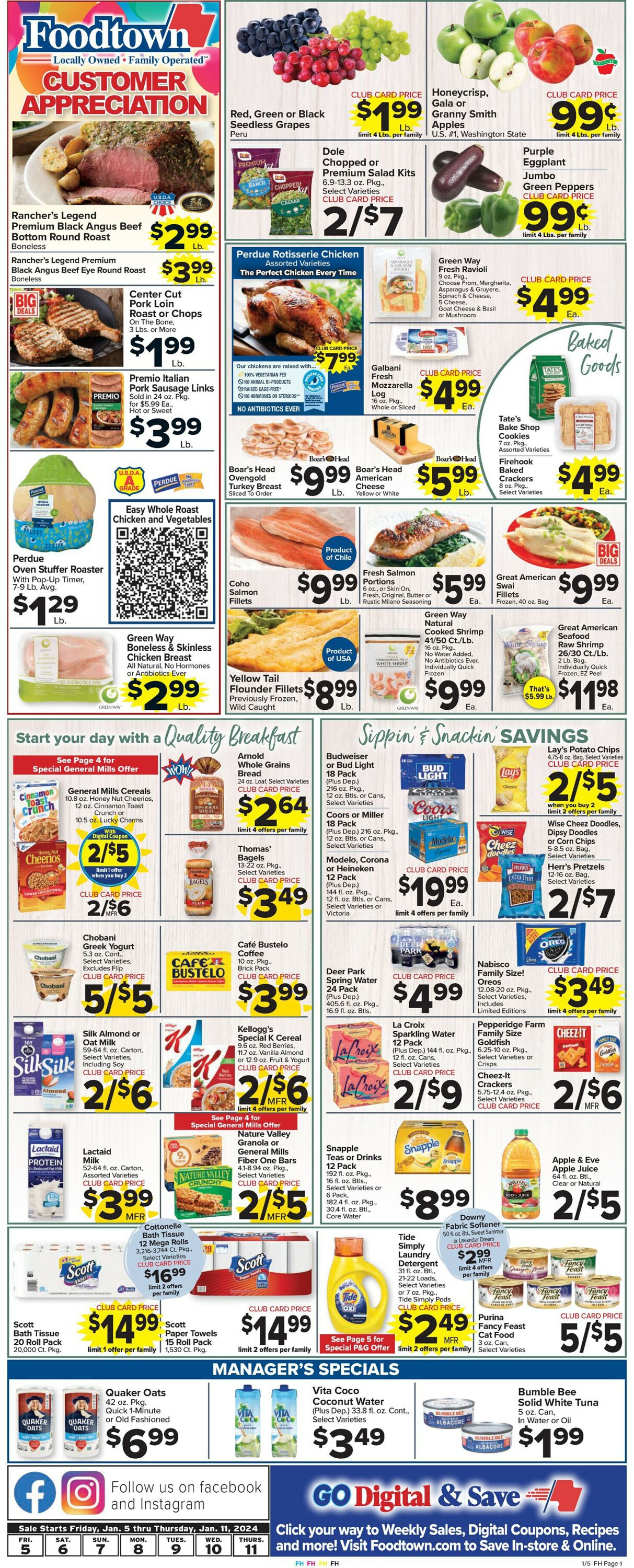 Foodtown Weekly Ad Circular - valid 01/05-01/11/2024