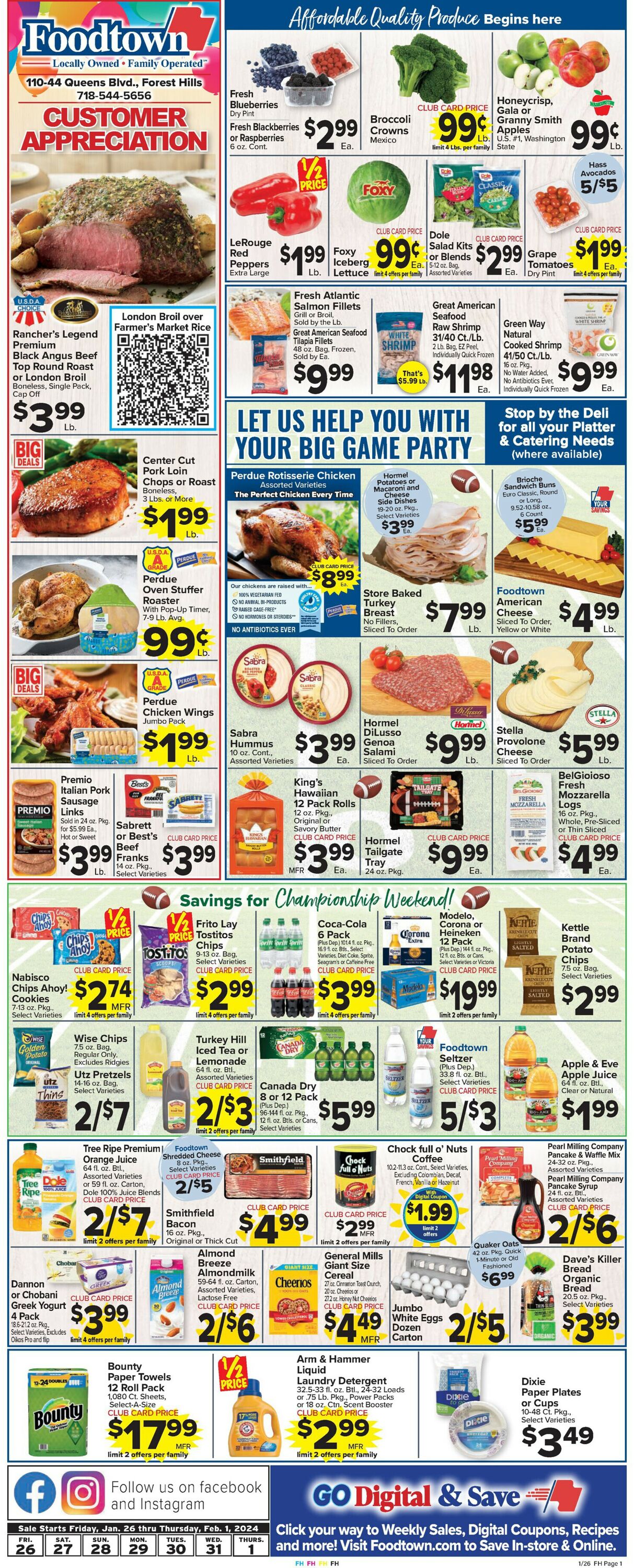 Foodtown Weekly Ad Circular - valid 01/26-02/01/2024