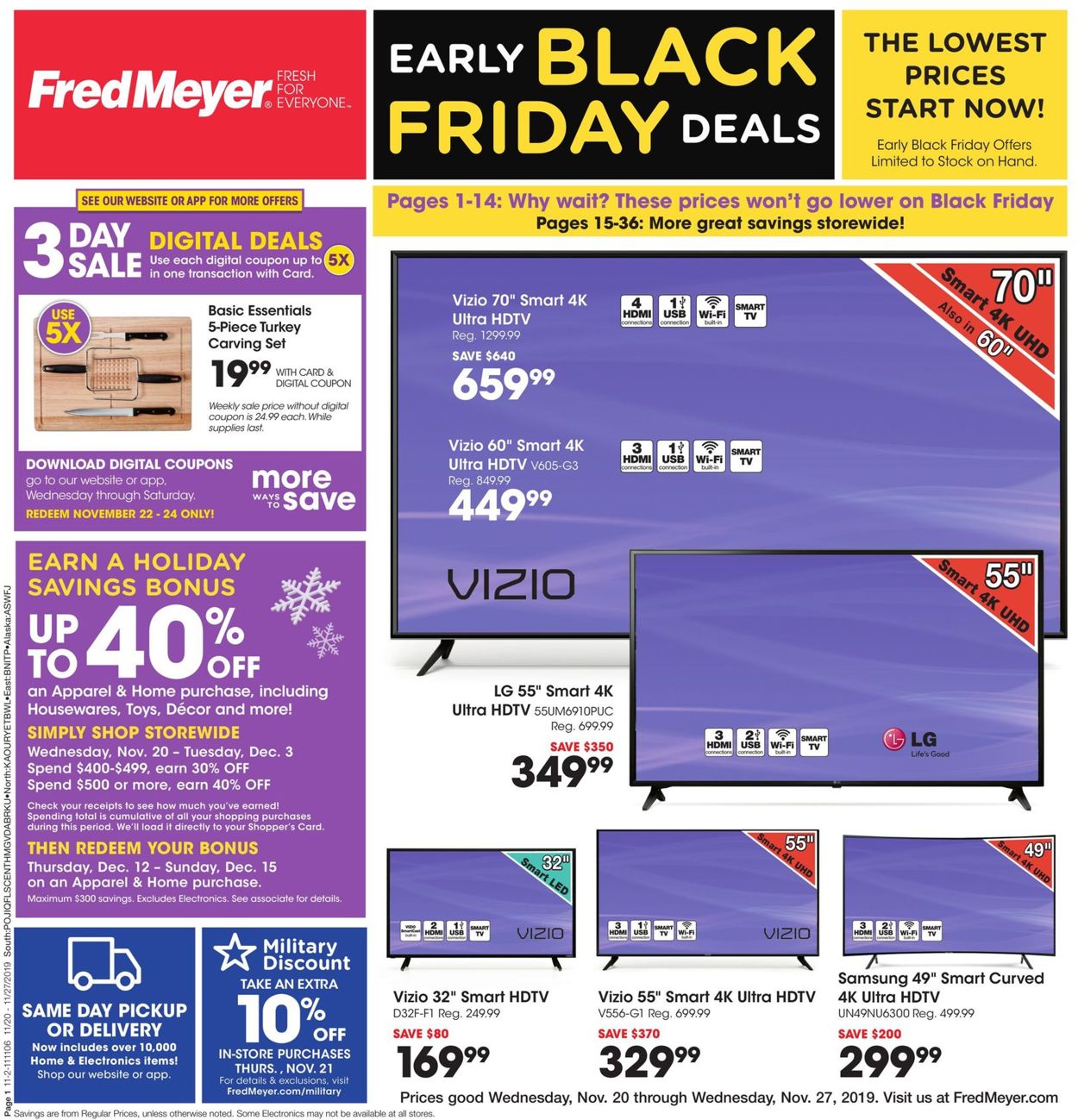Fred Meyer - Black Friday Ad 2019 Weekly Ad Circular - valid 11/20-11/27/2019