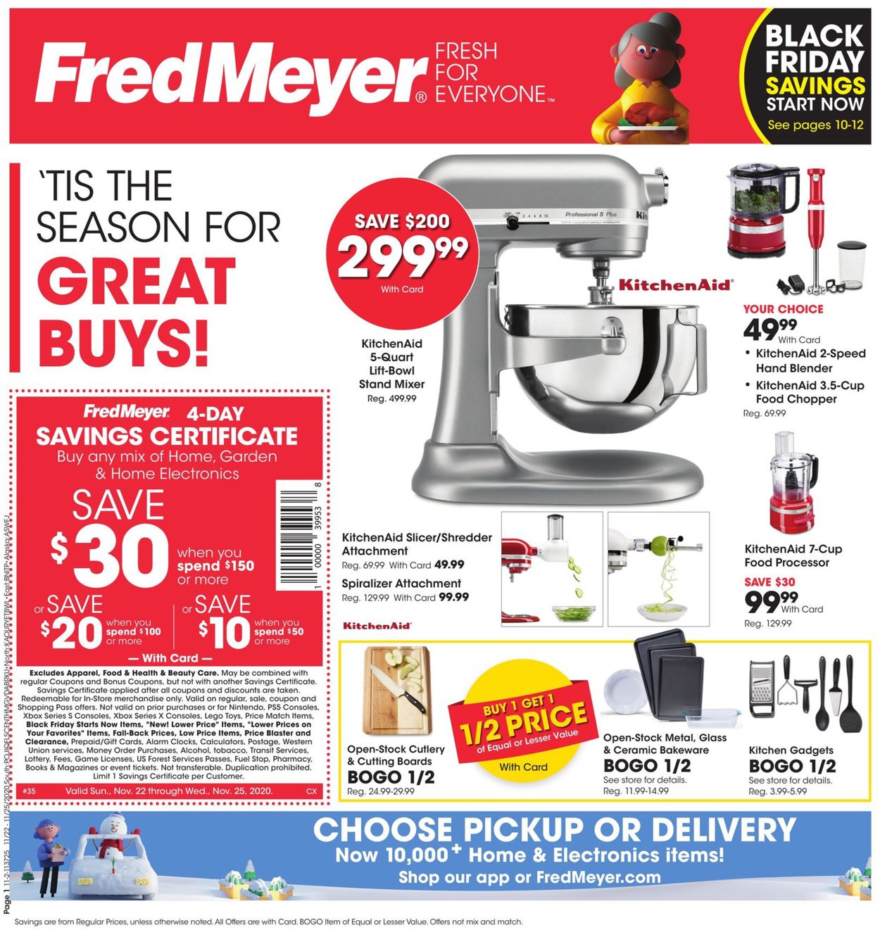 Fred Meyer Black Friday 2020 Weekly Ad Circular - valid 11/22-11/25/2020