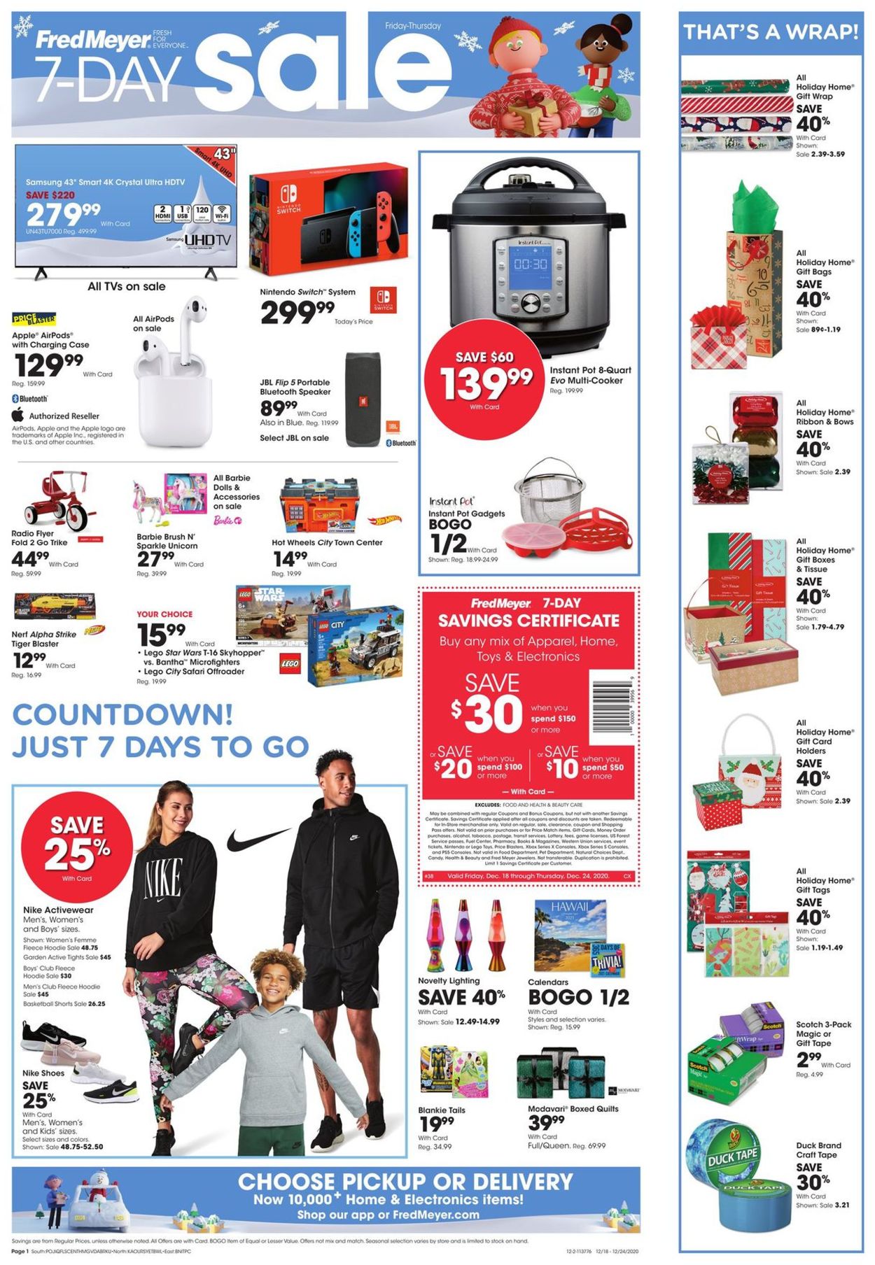 Fred Meyer Last 7 Days to Save Weekly Ad Circular - valid 12/18-12/24/2020