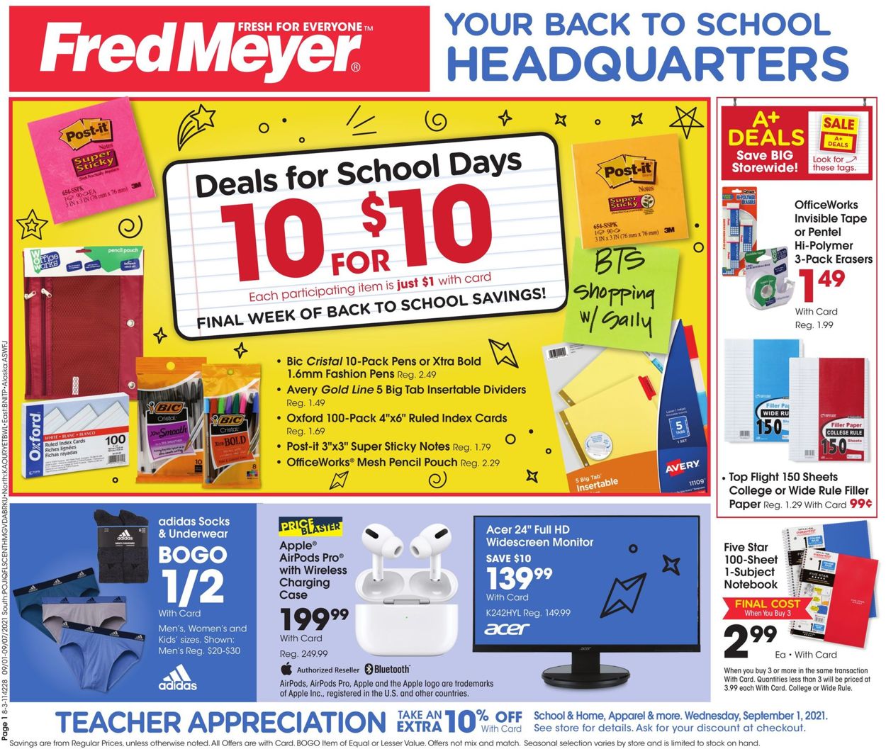 Fred Meyer Weekly Ad Circular - valid 09/01-09/07/2021