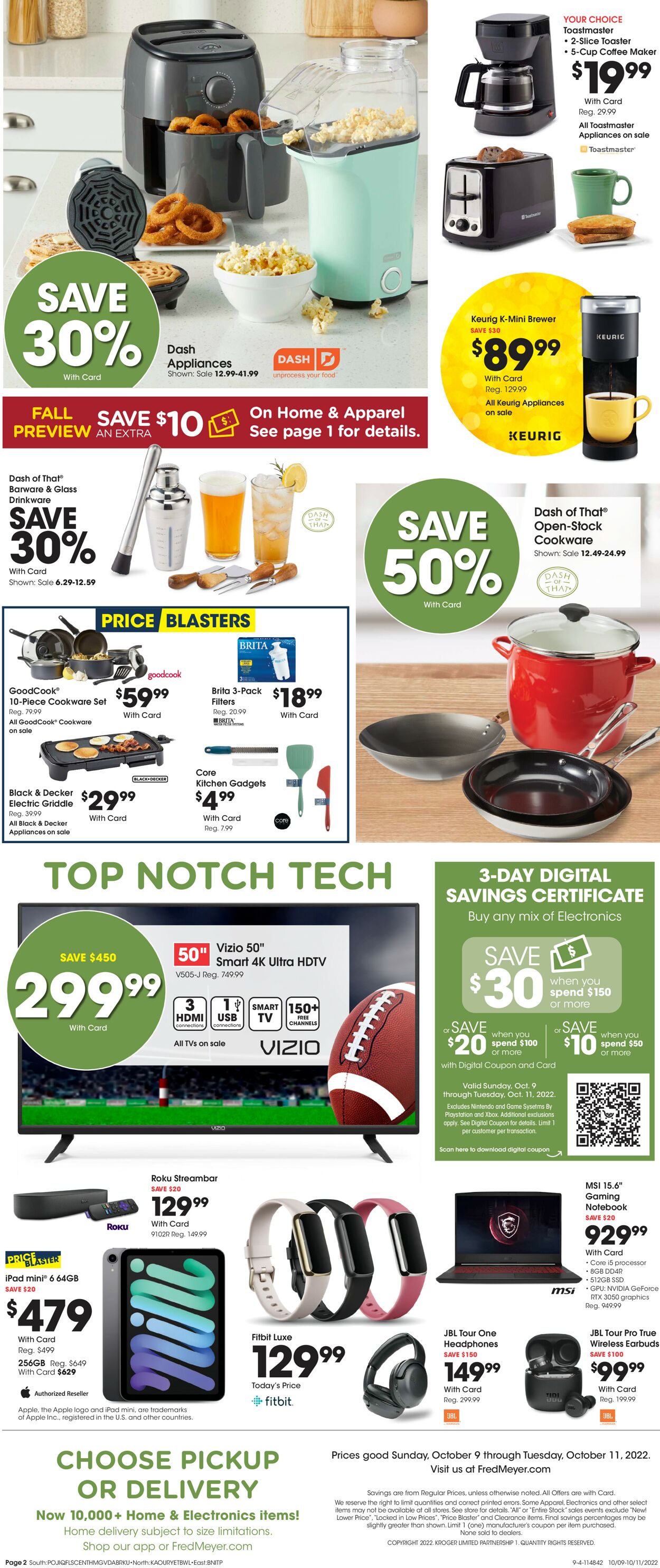 Fred Meyer Weekly Ad Circular - valid 10/09-10/11/2022 (Page 2)