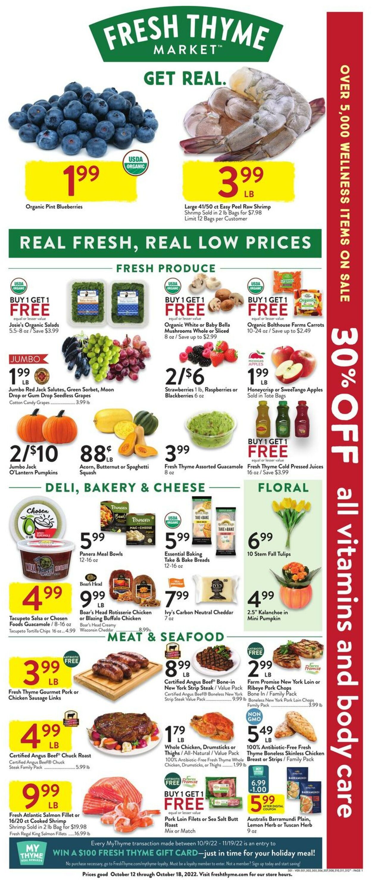 Fresh Thyme Weekly Ad Circular - valid 10/12-10/18/2022