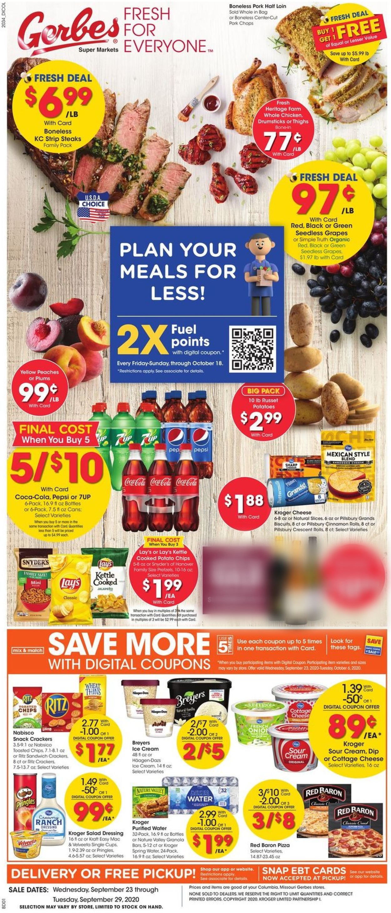 Gerbes Super Markets Weekly Ad Circular - valid 09/23-09/29/2020